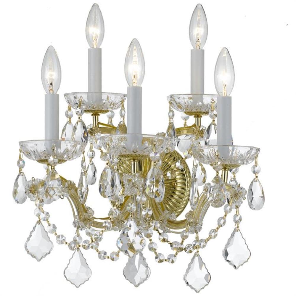 Details about   Crystal Wall Sconces Gold Maria Theresa Lamp Fixture 2 Lights Wall Lamp Sconces 
