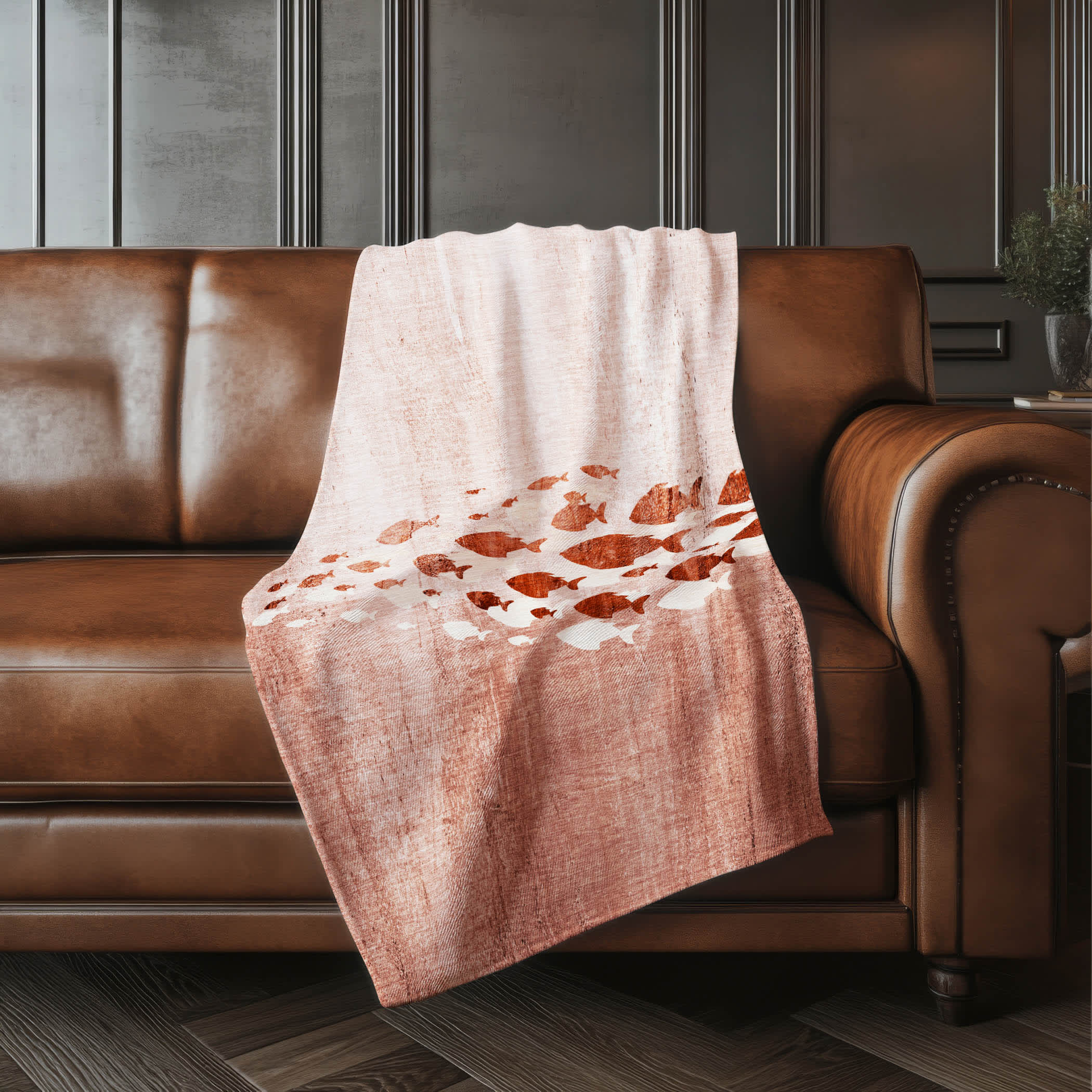 Addison Rugs Premium Machine Washable Addison ASB627 Terracotta 50 x 70 inches Sherpa Throw Blanket