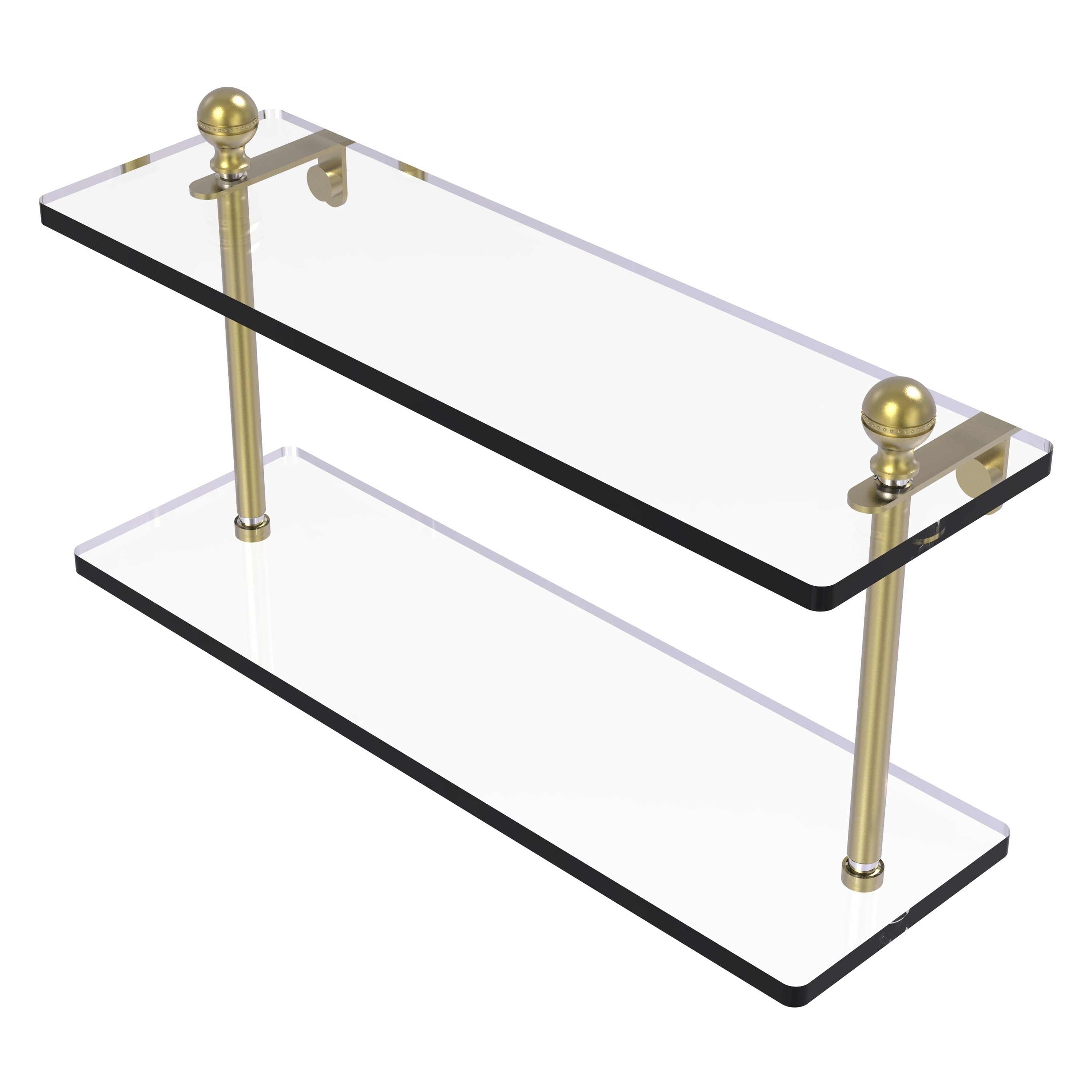 Allied Brass MA-2/16-SBR Mambo Satin Brass 2 -Tier Wall mount Bathroom Shelf ( 16-in x 8-in x 5-in )