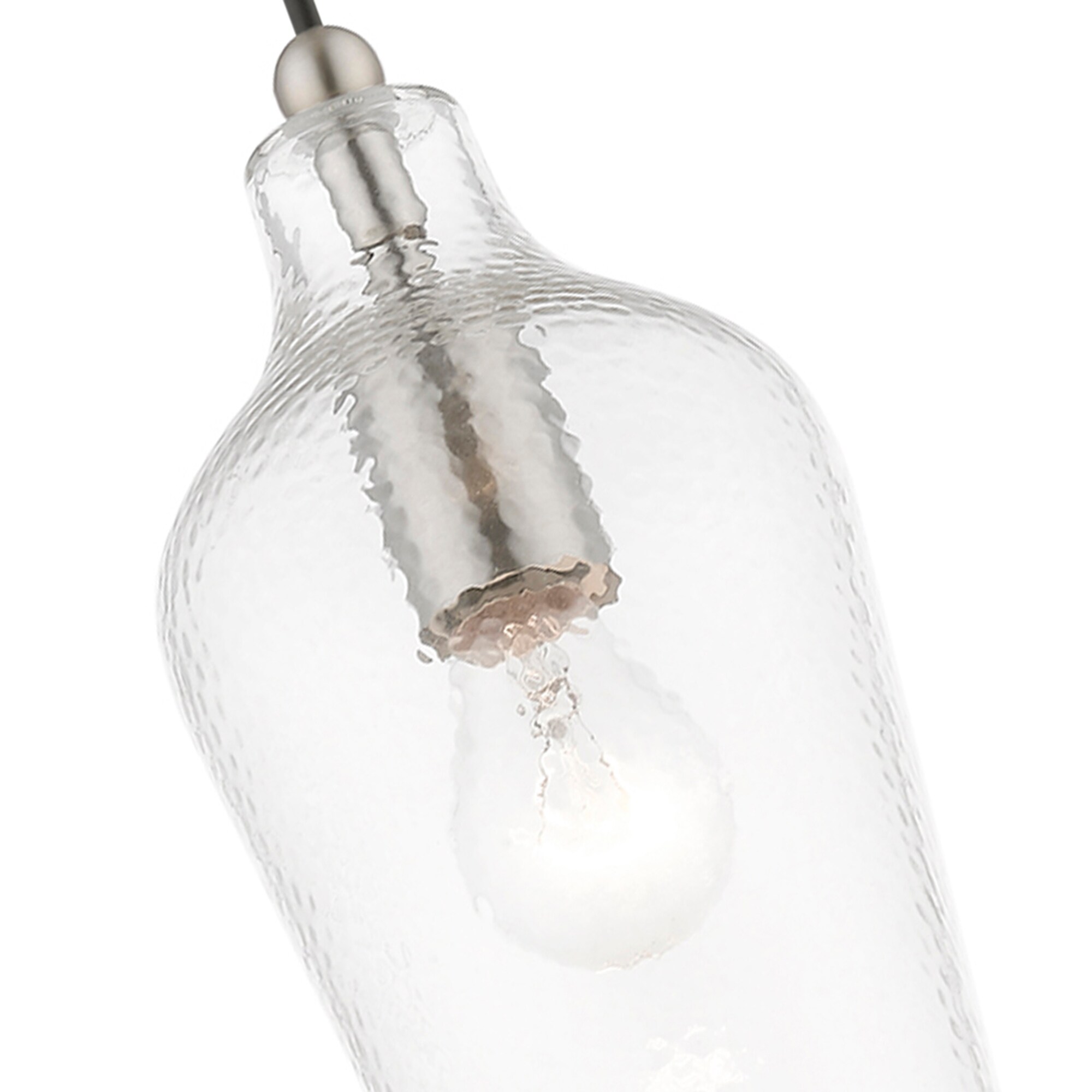 Avery Mini Jar Pendant Light in Brushed Nickel with Clear Glass