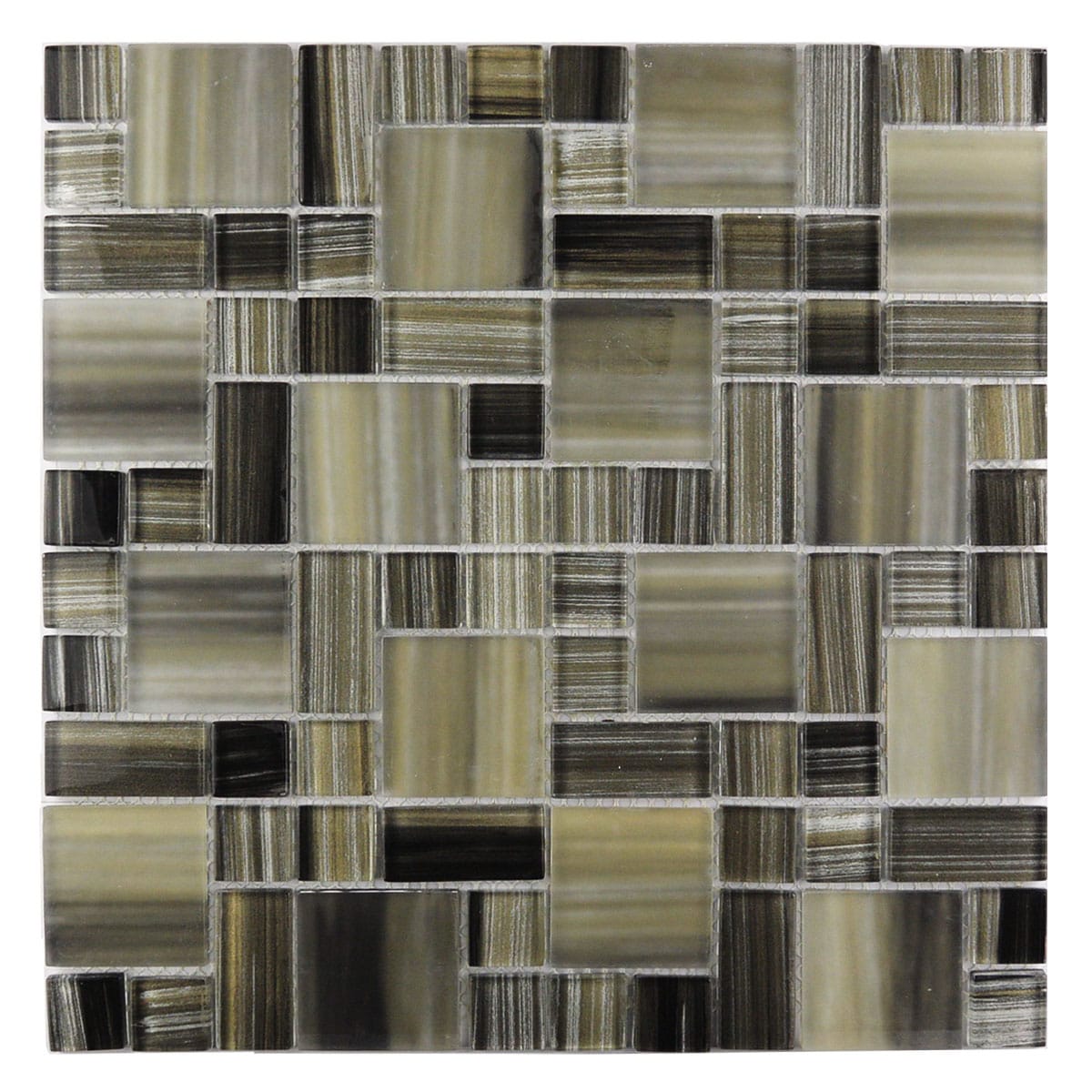 Abolos LWSHDCMGC-BS Handicraft II Black sea 12-in x 12-in Glossy Glass Mosaic Wall Tile ( 15.75-sq ft Carton )