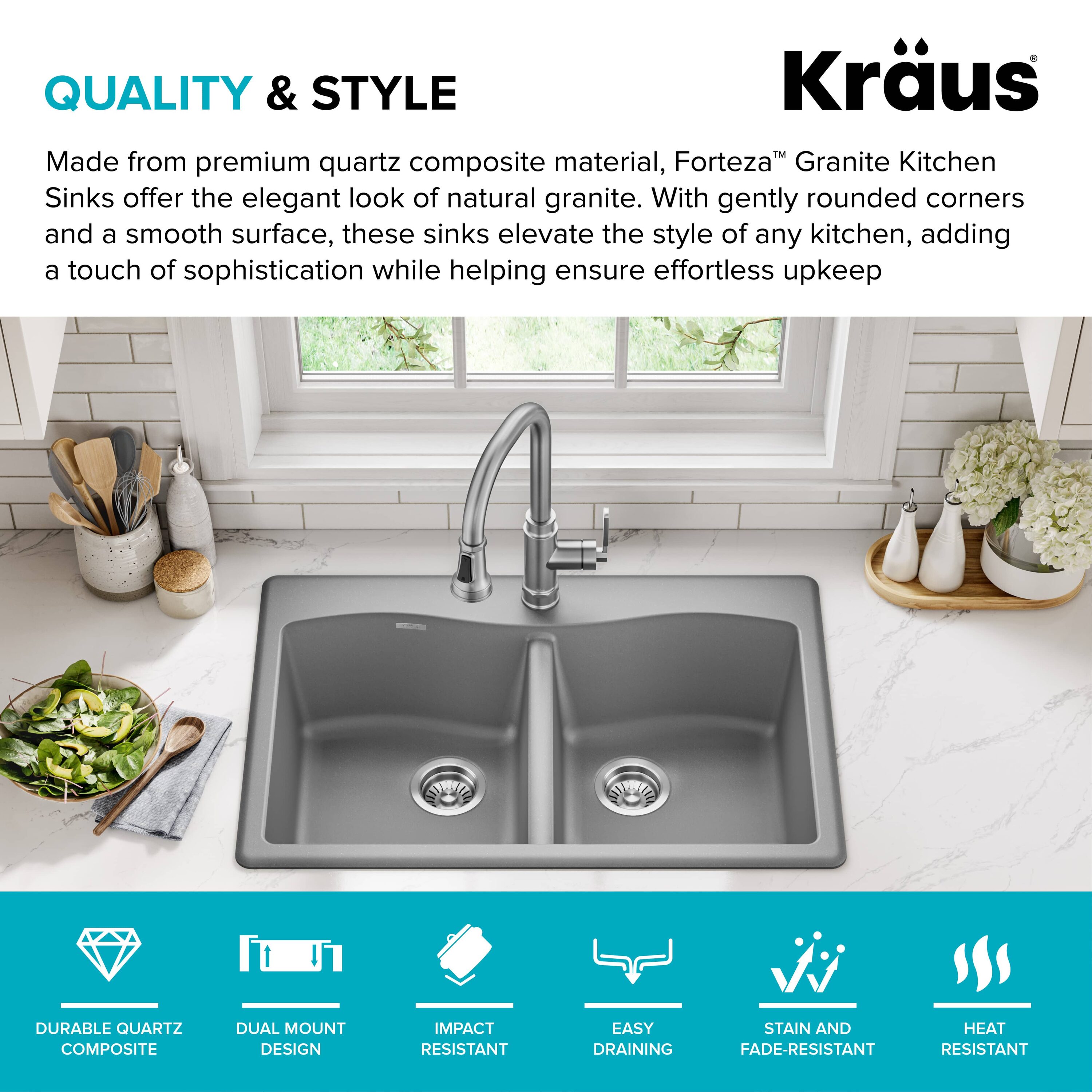 Kraus KGD-52GREY Kitchen-Sinks - View #4