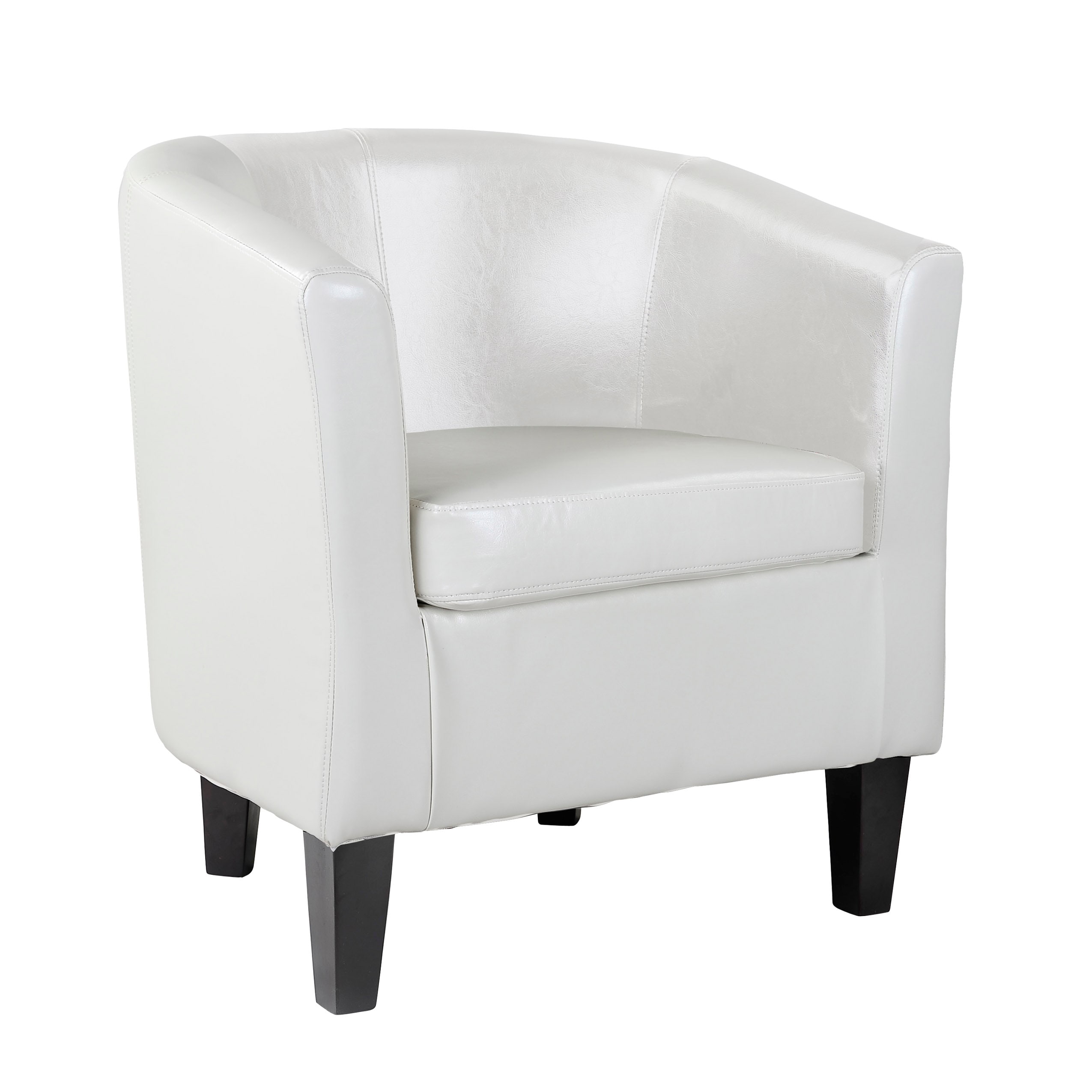 CorLiving LAD-719-C Sasha Modern White Barrel Chair