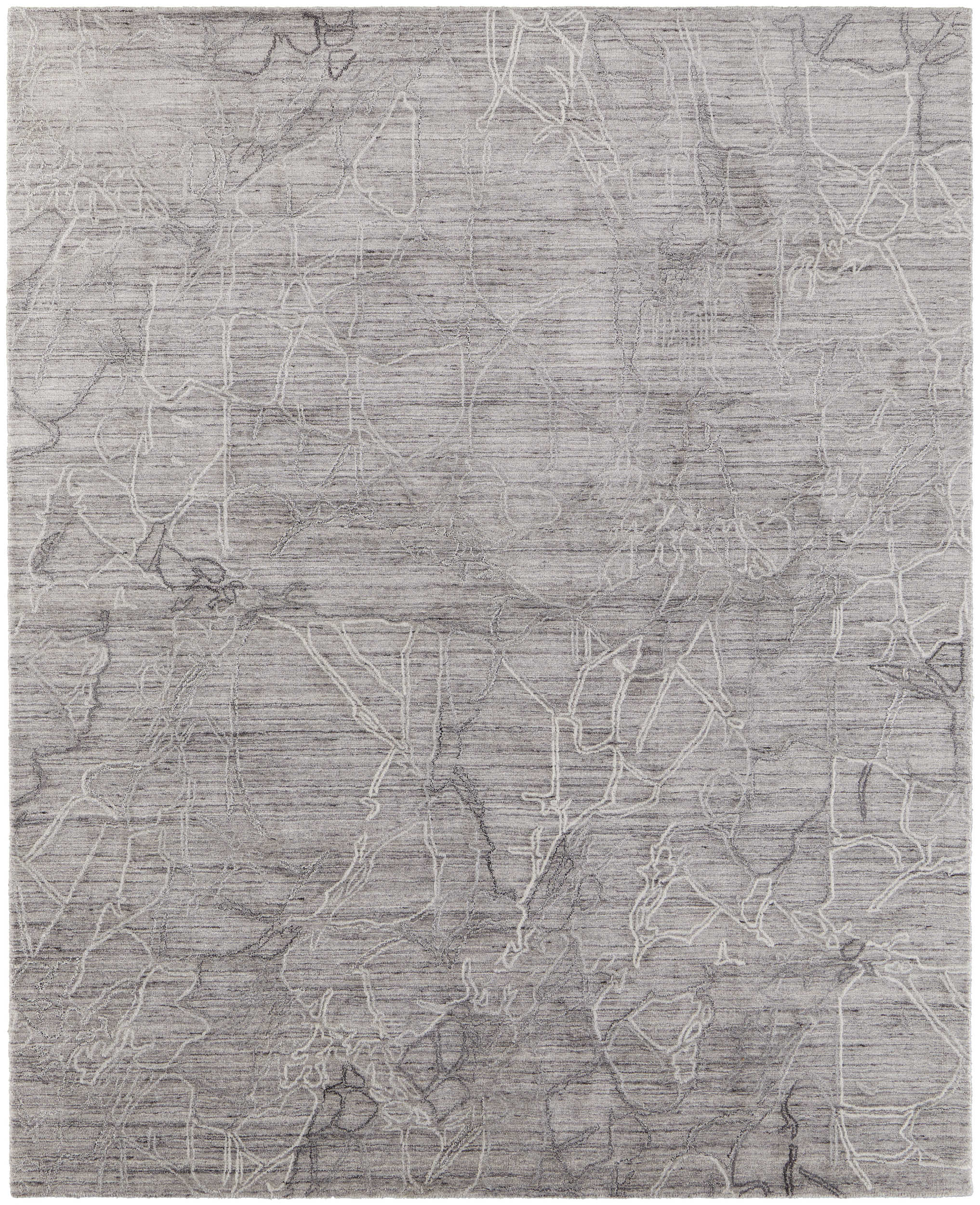 Room Envy WTNR8890GRYIVYE10 5 x 8 (ft) Loomed Rayon Gray/Tan/Ivory Rectangular Indoor Abstract Area rug