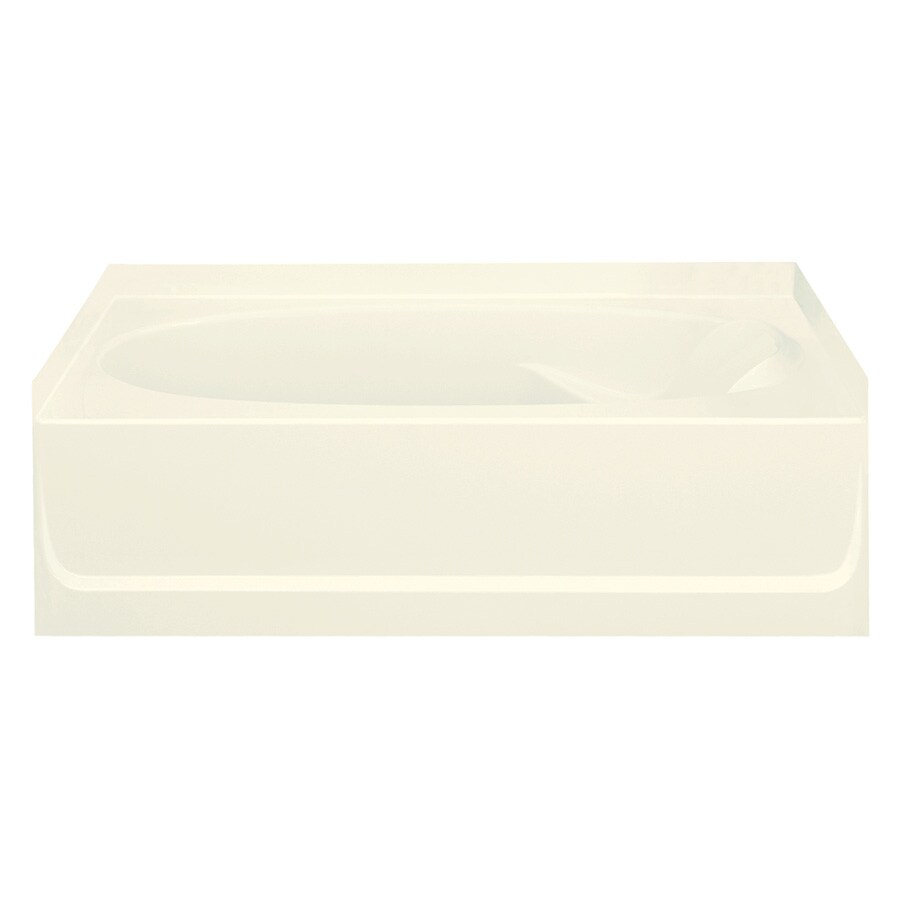 Sterling 71111110-96 Ensemble 42-in W x 60-in L Biscuit Polyresin and Fiberglass Rectangular Left Drain Alcove Soaking Bathtub
