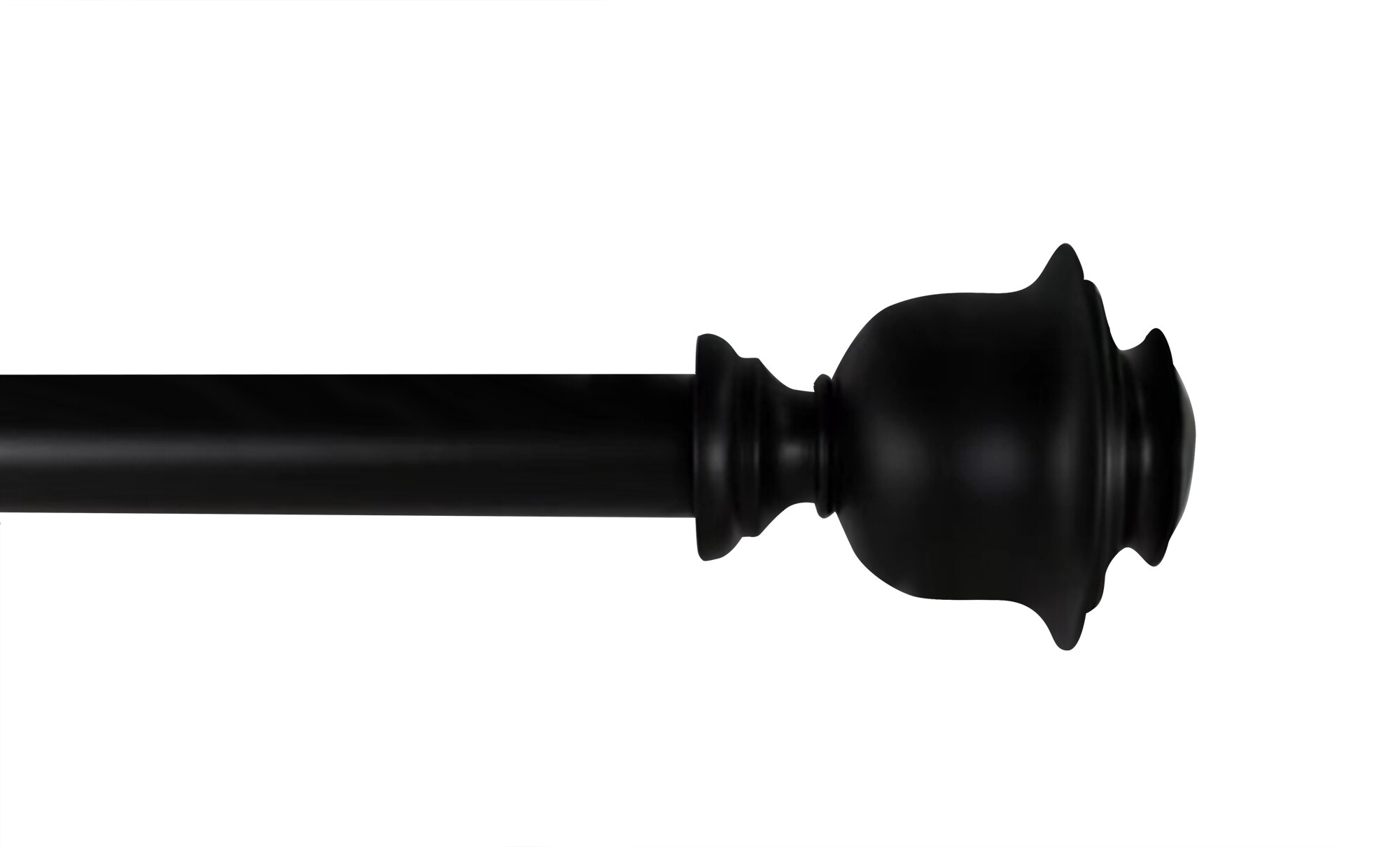 allen + roth Kirby 72in to 144in Matte Black Steel Single Curtain Rod