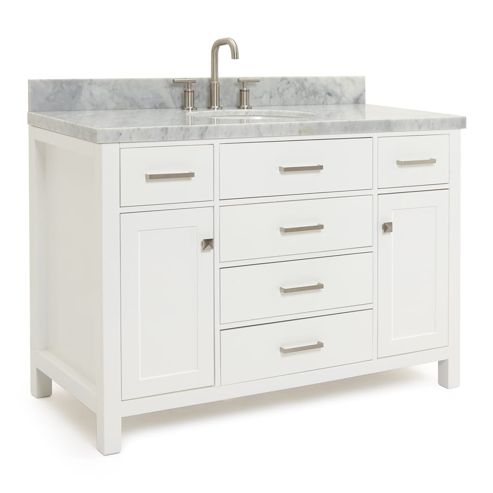 Beaumont Decor Hampton 49-in White Undermount Single Sink Bathroom ...