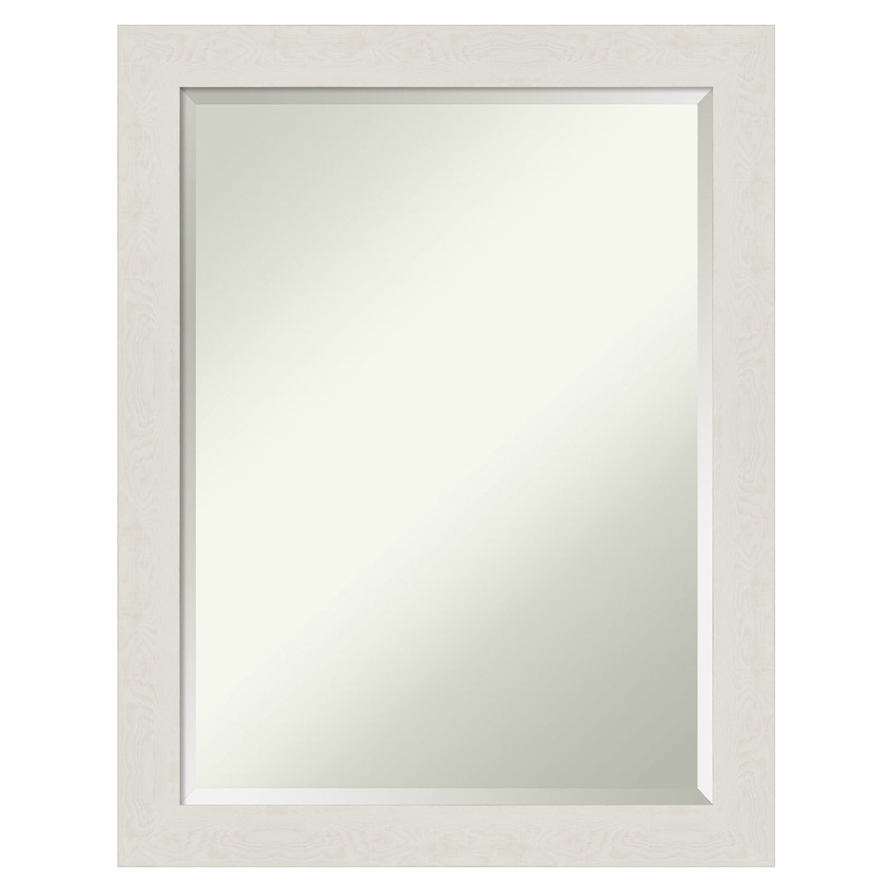 Amanti Art DSW4593091 Rustic Plank 21.38-Inches x 27.38-Inches Framed Rectangle Bathroom Vanity Mirror ( Distressed Cream,White )