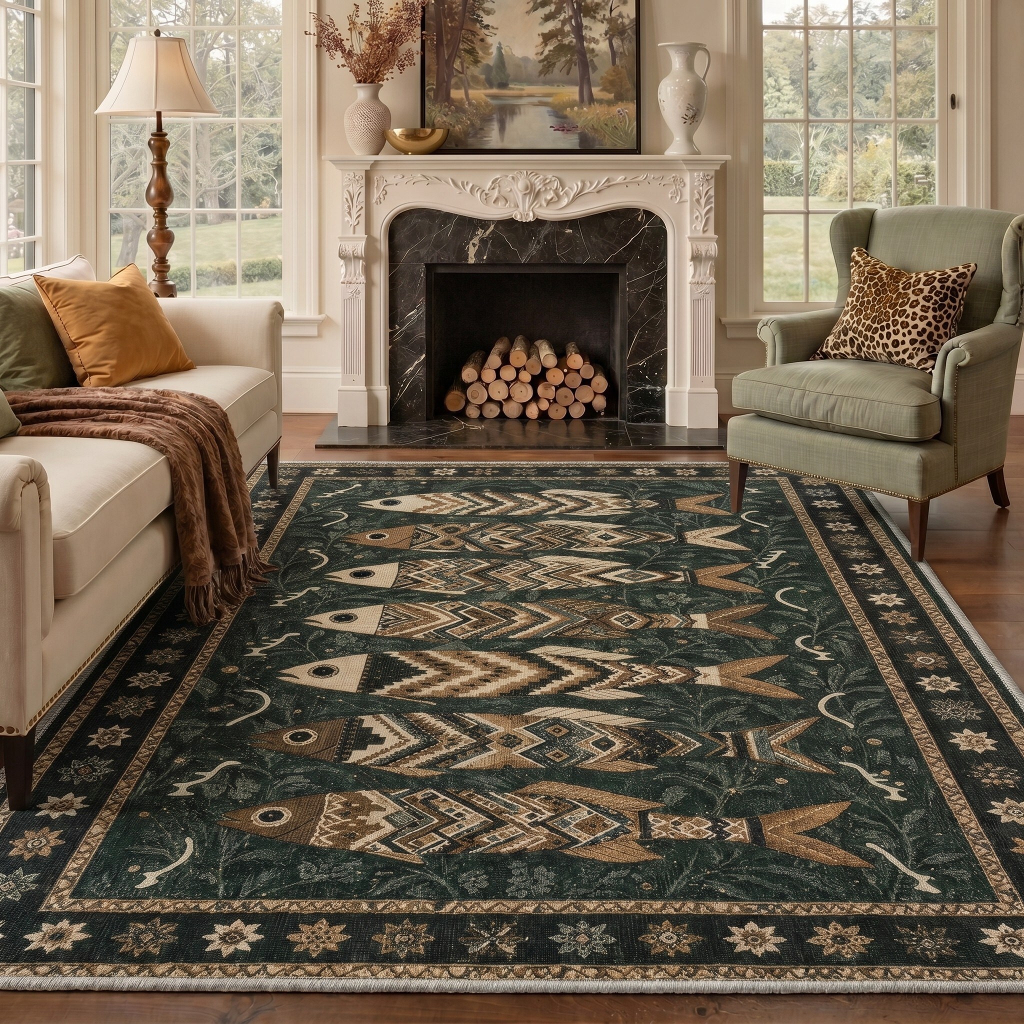 BAVNI ARB3254-BLACK-9X12 rugs - View #2