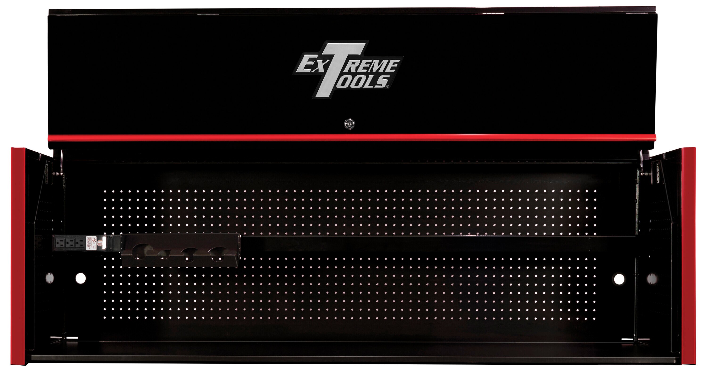 Extreme Tools RX722501HCBKRD RX Series 72-in W x 22.5-in H x 25-in D Steel Tool Chest ( BLACK POWDER COAT W/ RED ANODIZED DRAWER PULLS )