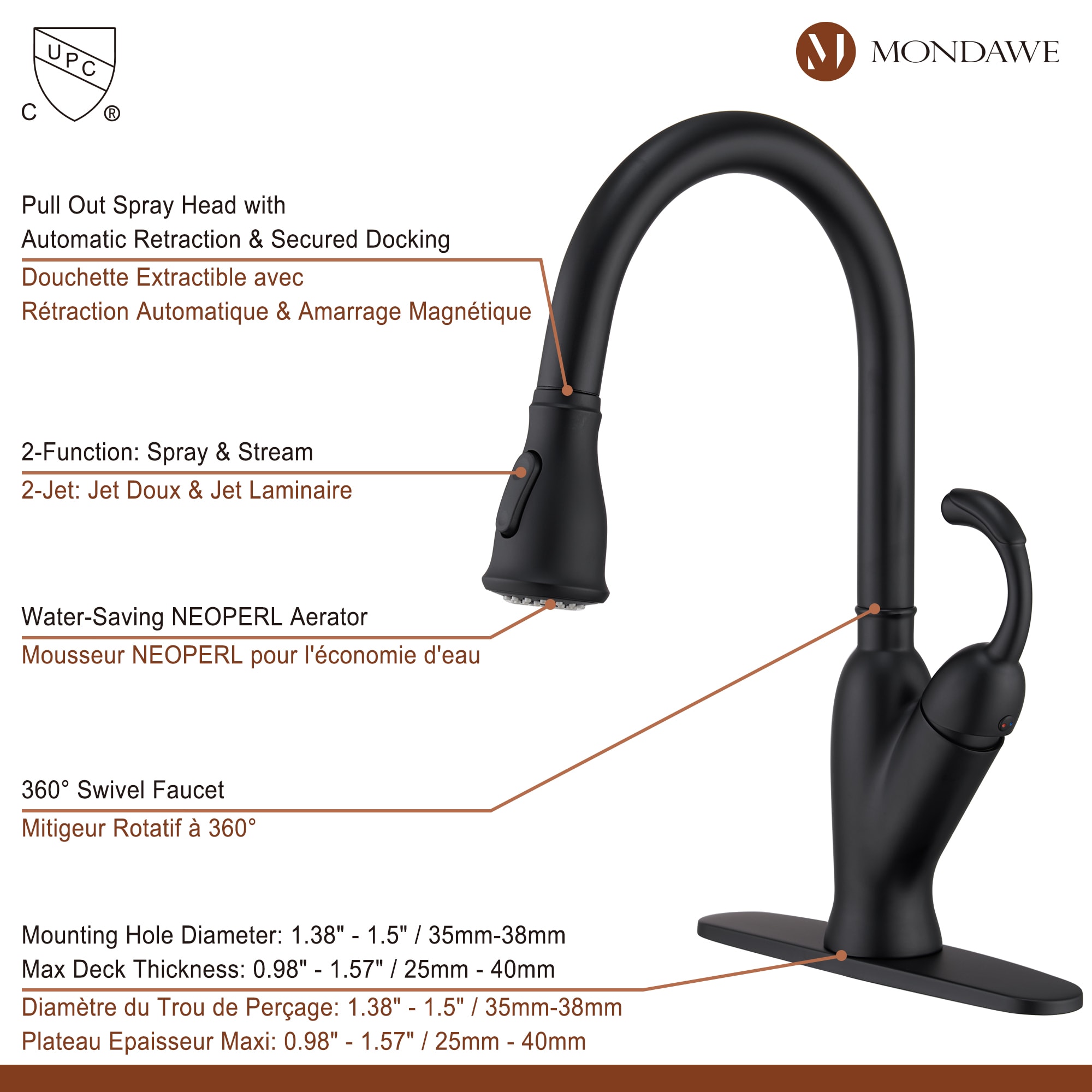 CASAINC MD-D95-MB Kitchen-Faucets - View #10