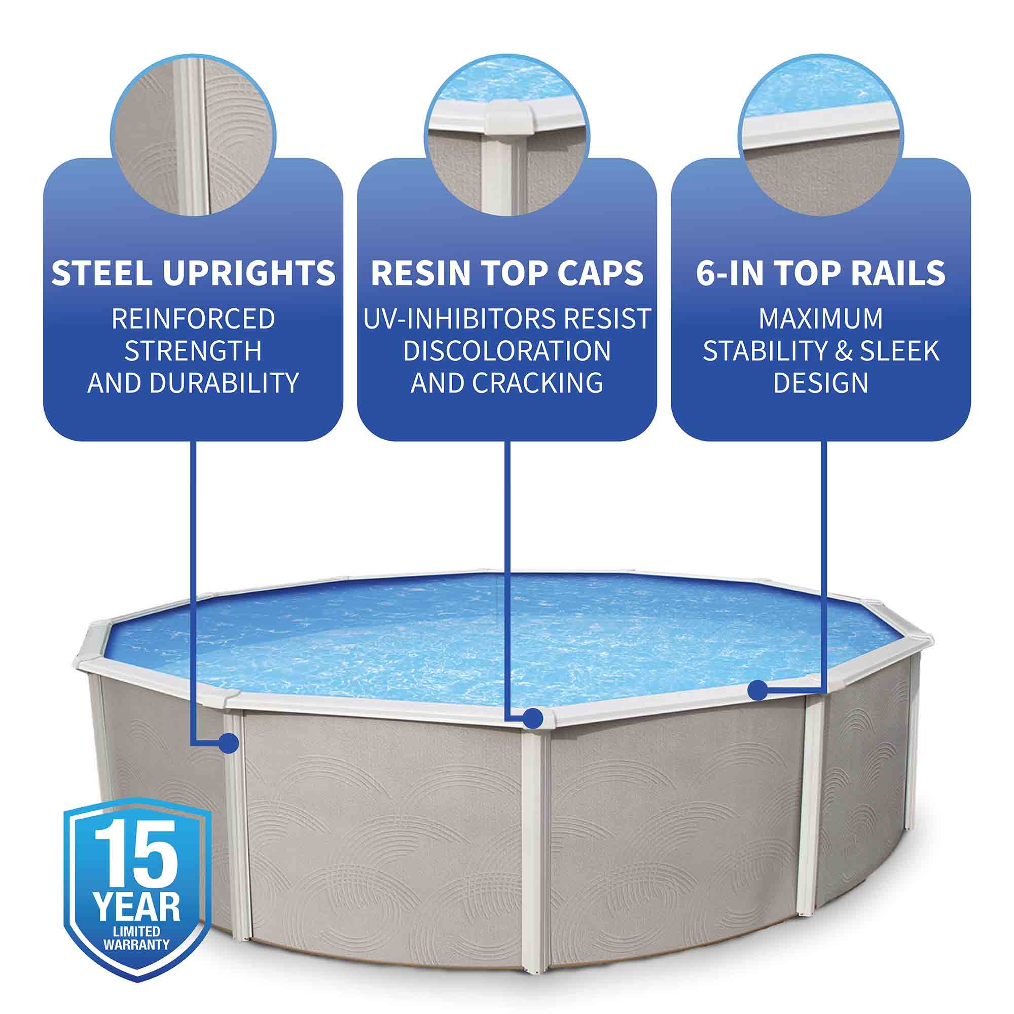Belize Round 24' Steel Above-Ground Pool with Filter Pump