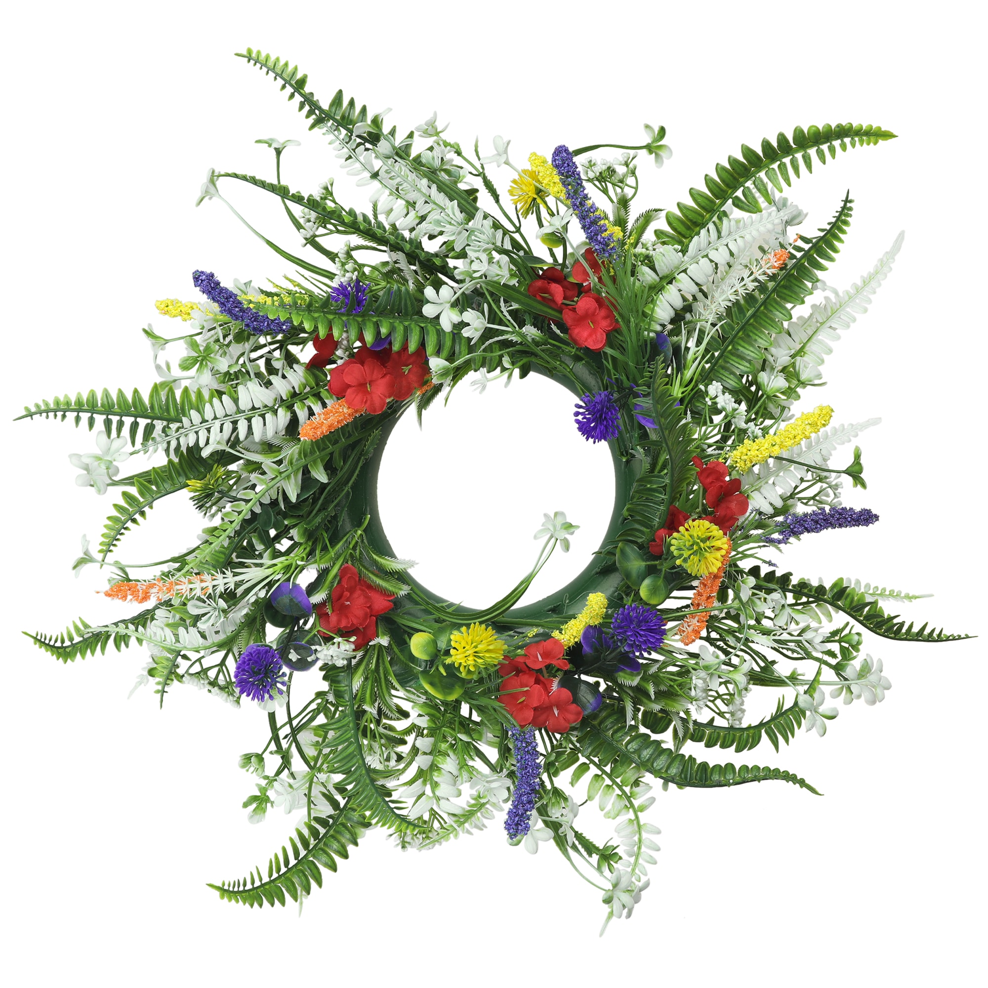 Unique Bargains - Colorful Flower Front Door Outdoor Wreath Farmhouse Spring Summer Wreaths Home ...