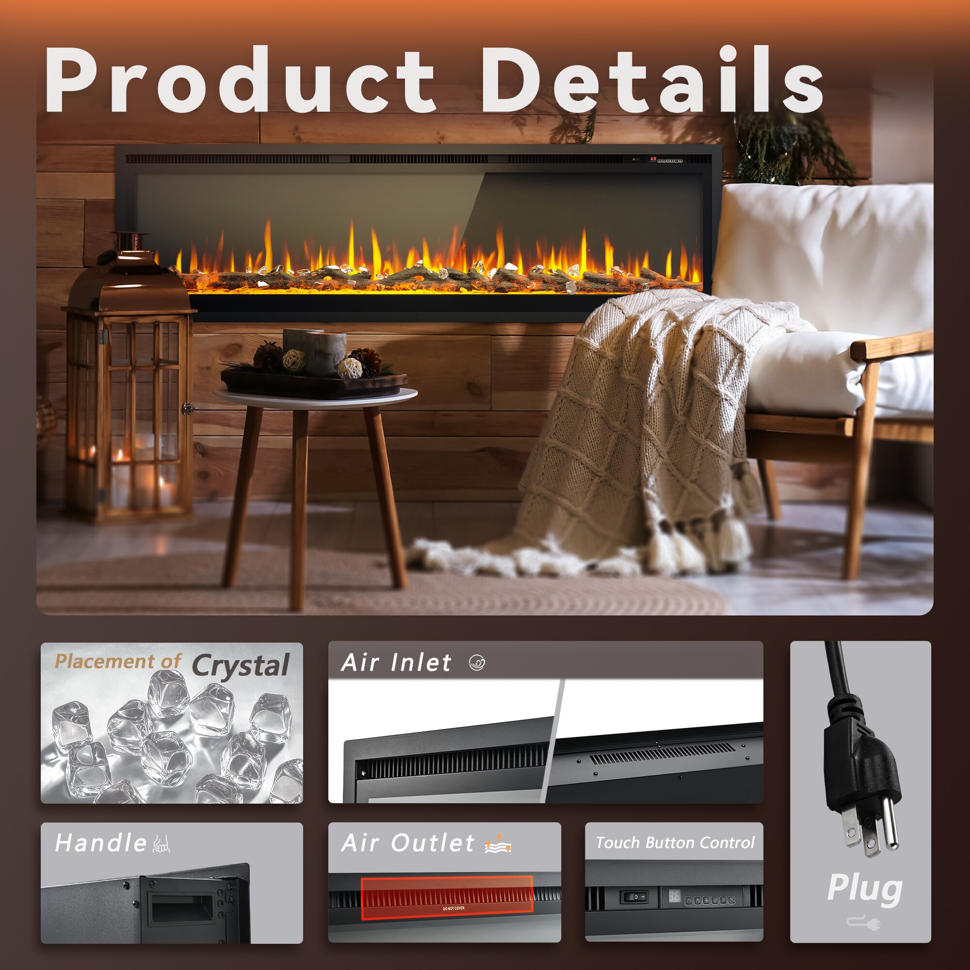Euhomy EF-60-E-LWS Electric-Fireplaces - View #8