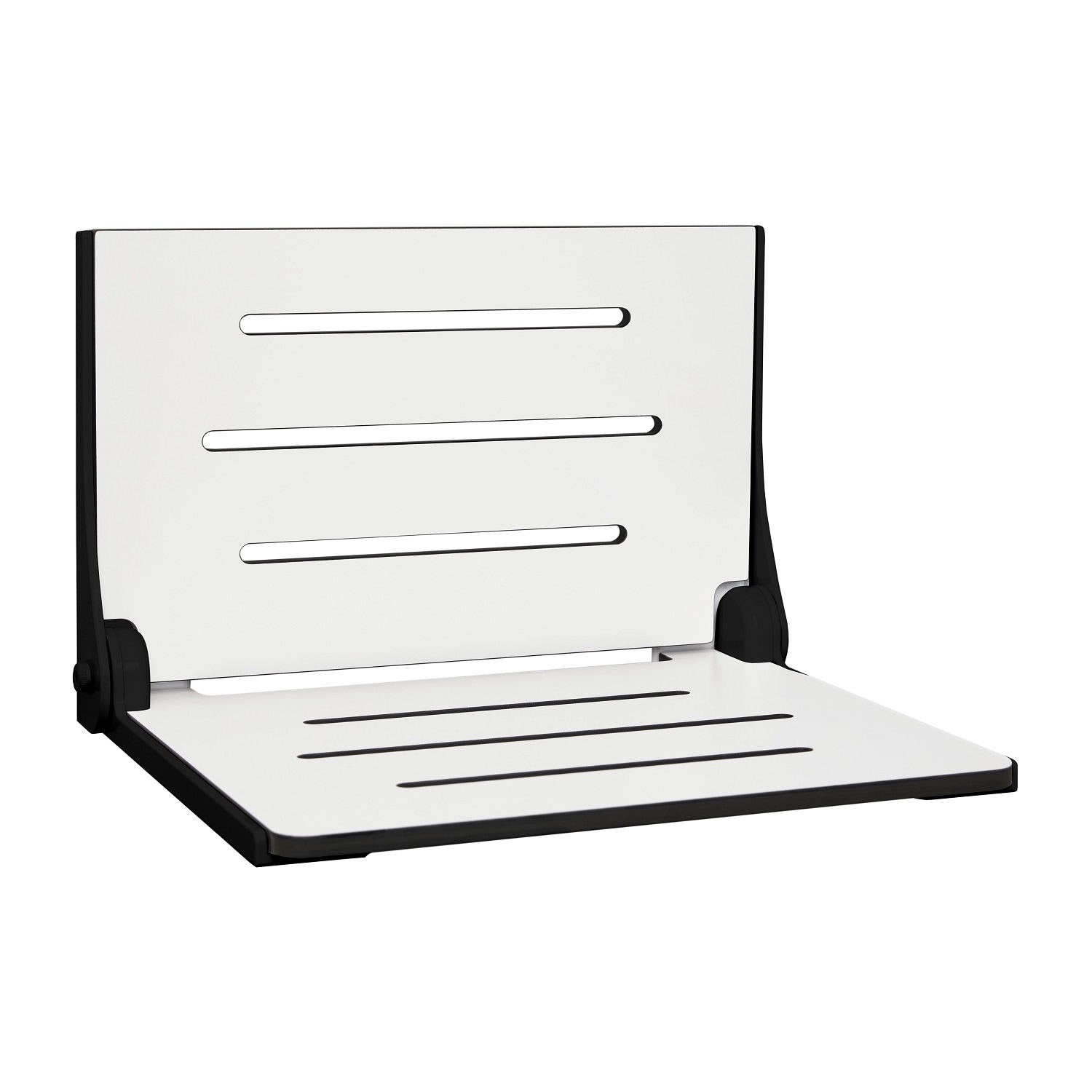Seachrome SHAF-185155-PWS-S-MB White Solid surface Wall mount Shower chair ADA Compliant