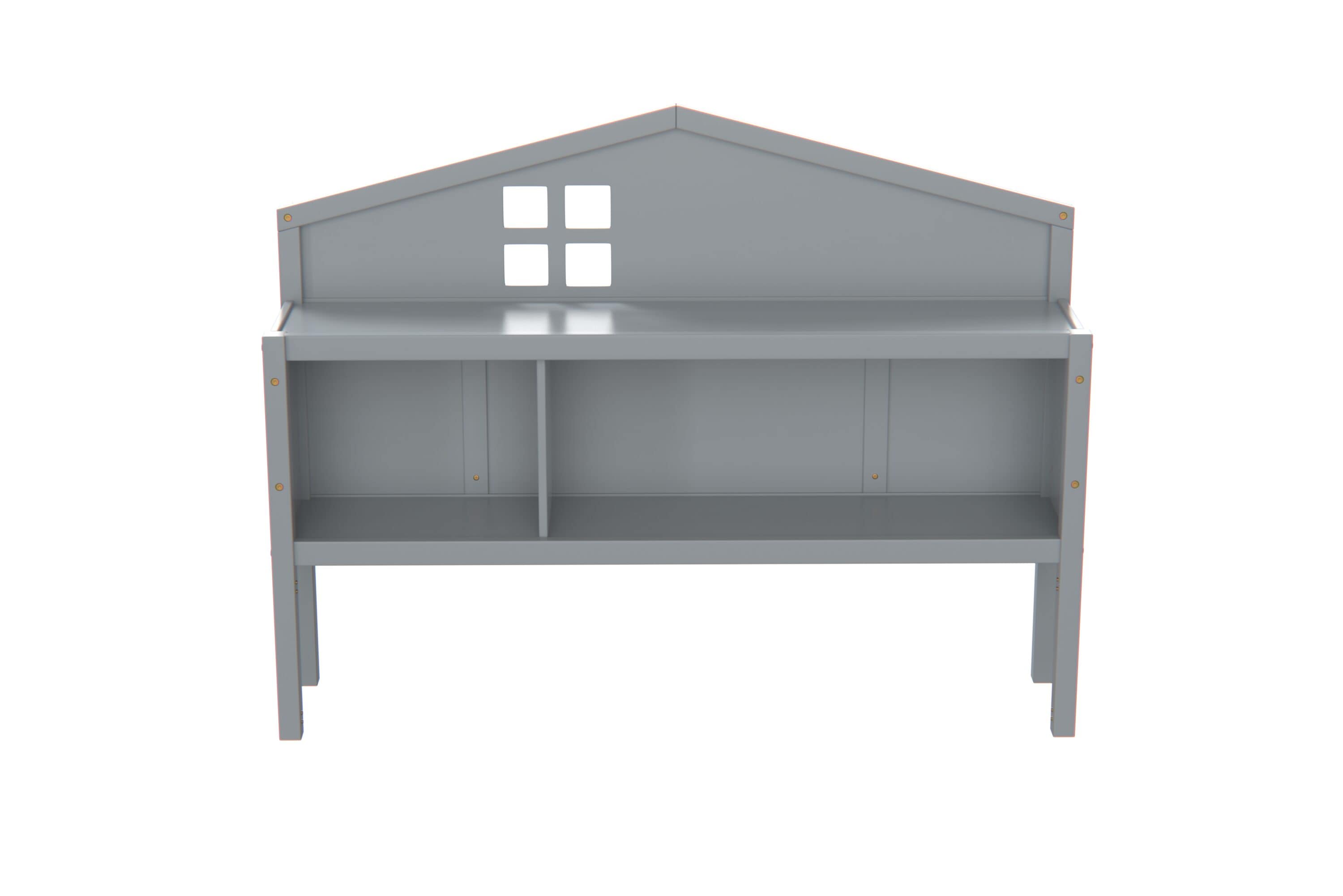 GDFStudio 342382 Headboard Storage Cabinet for Full-size Montessori Floor Bed    Grey  Freely collocation