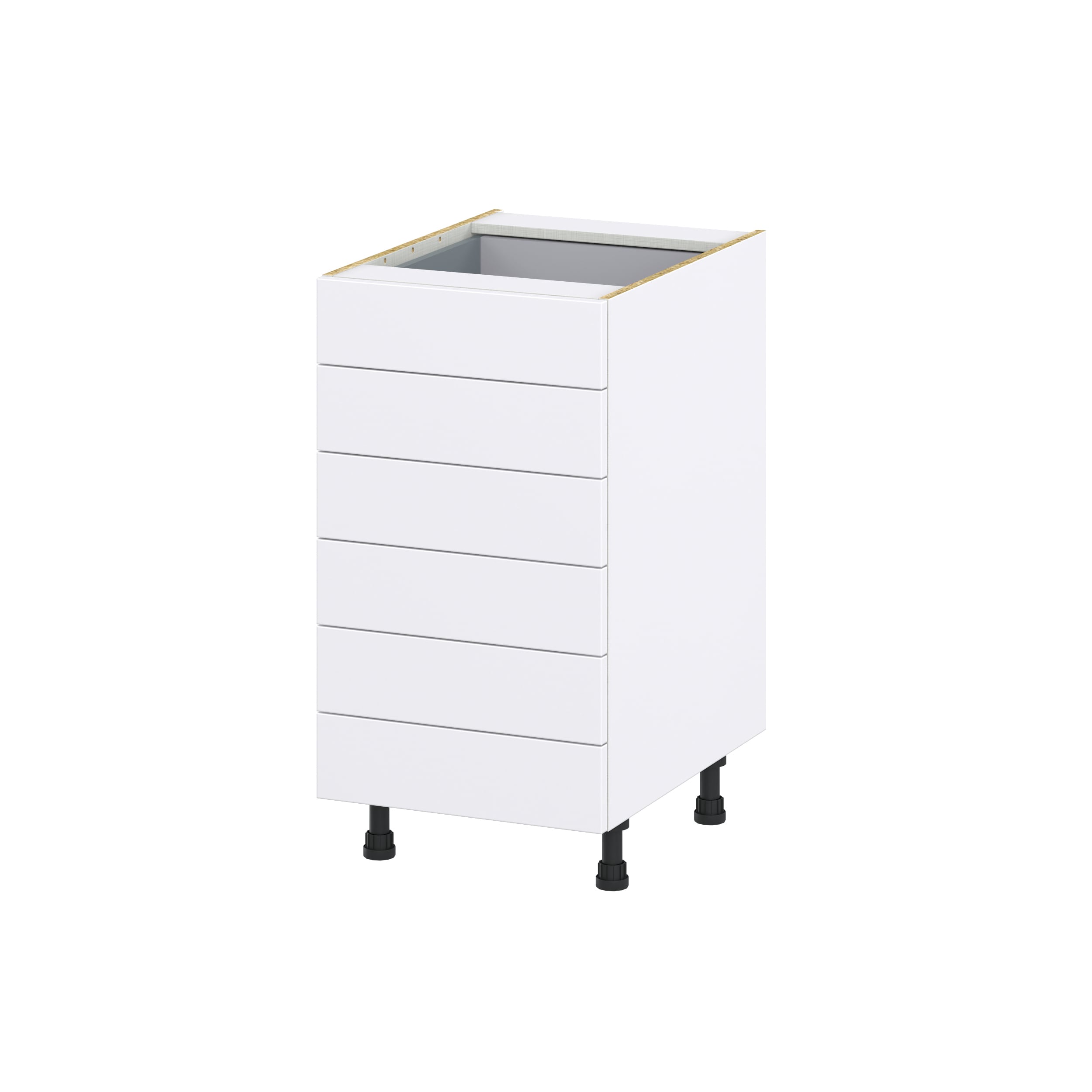 Hugo&Borg DSB6D18-RM Rosemont 18-in W x 34.5-in H x 24-in D Glacier White 6 -Drawers Drawer Base Fully assembled Cabinet Slab)