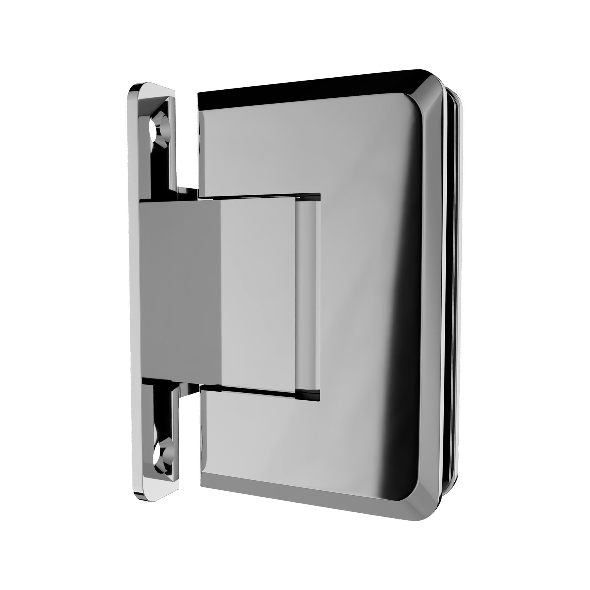 Brixwell  C037CH Wall Mount H-Back Plate Brass Hinge For 3/8 In To 1/2 In  Glass Thickness 4 In  Height Polished Chrome Finish