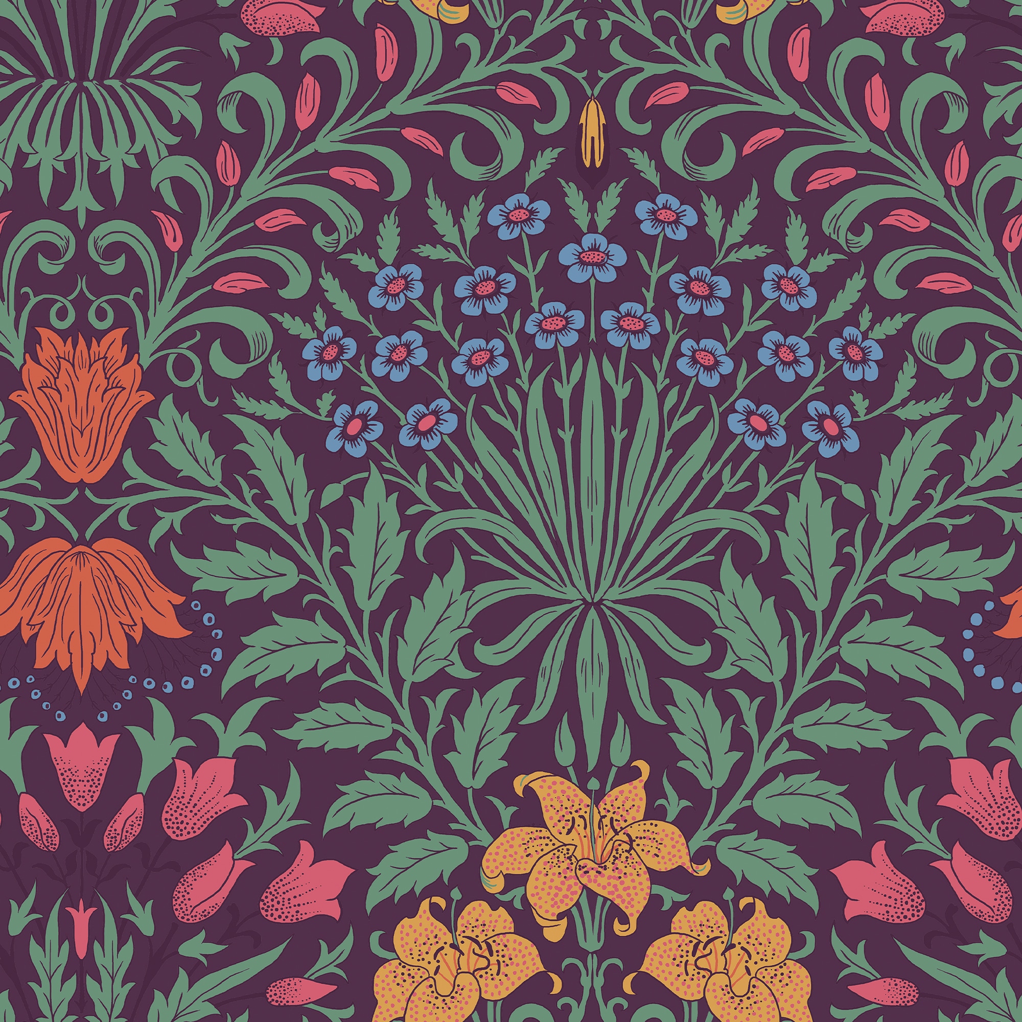 William Morris at Home William Morris at Home SS25 56-sq ft Purple Non-woven Abstract Unpasted Wallpaper