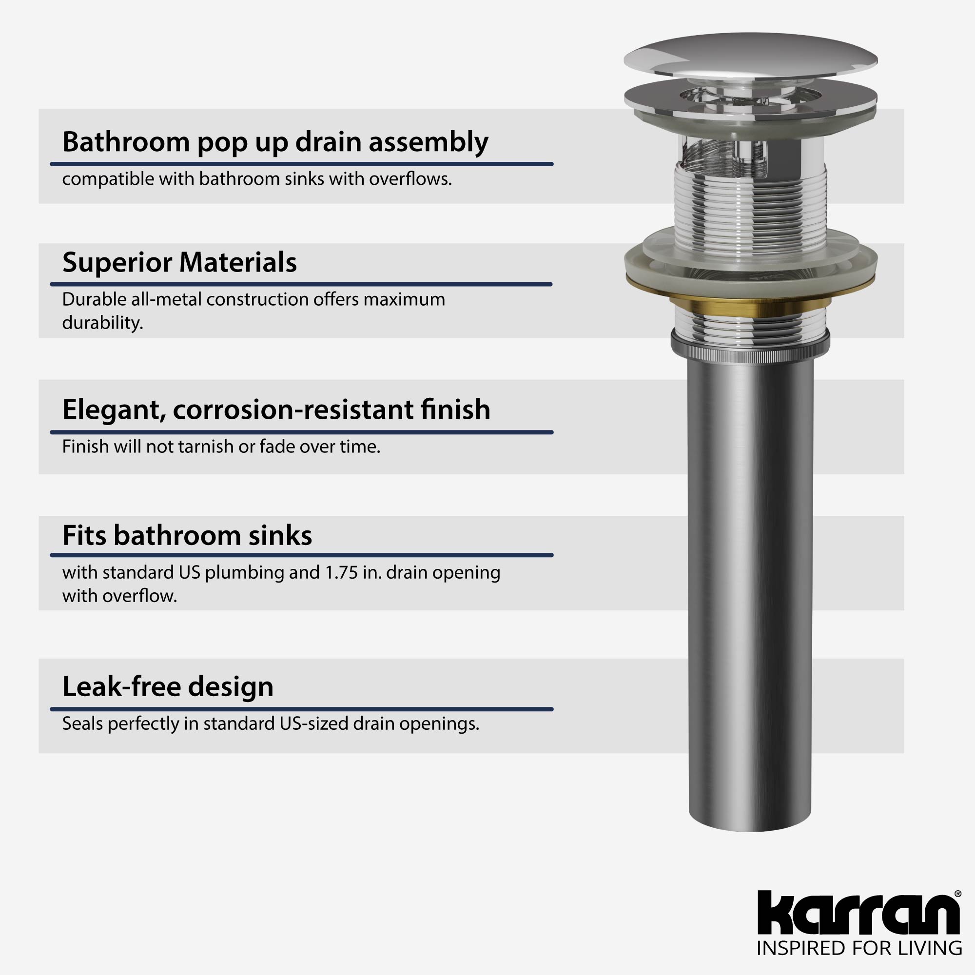 Karran PUOF25C Popup-Drains-Accessories - View #2