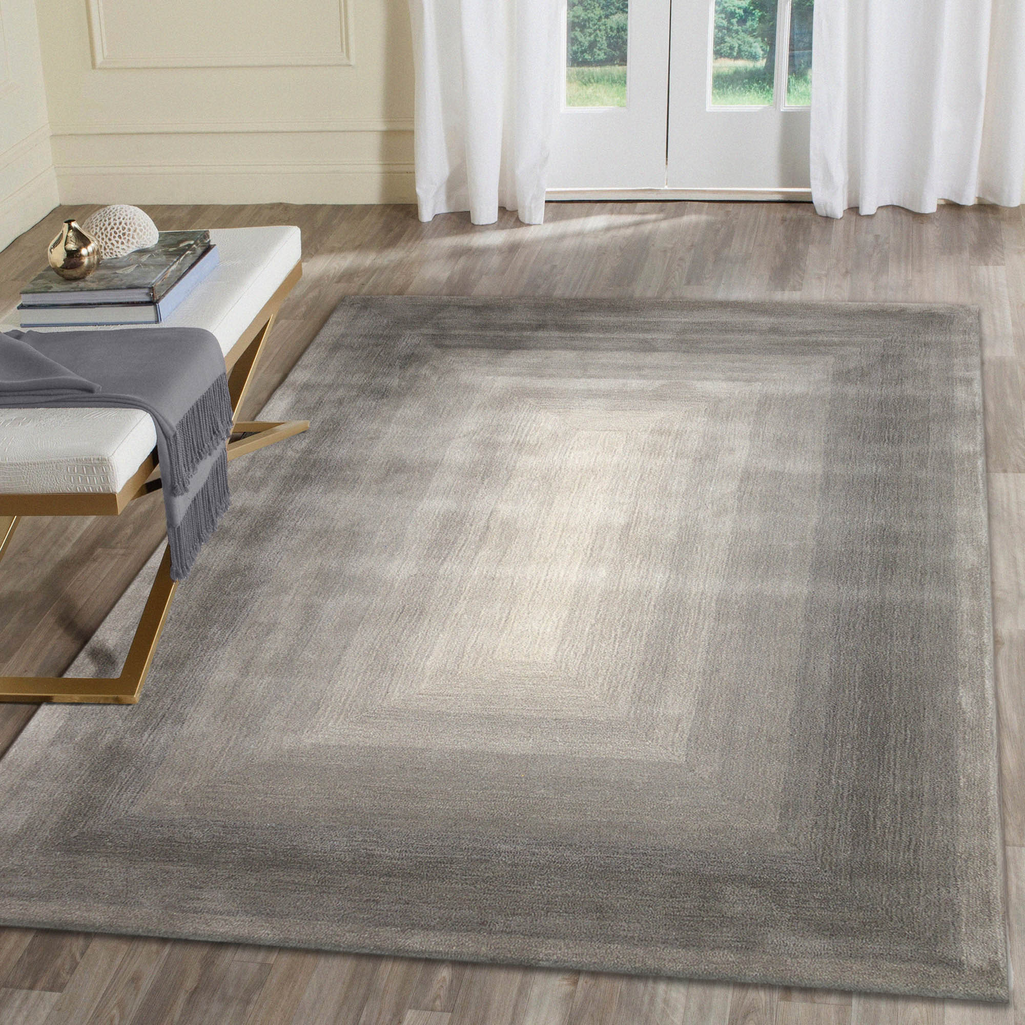Liora Manne TIV71811738 Tivoli 8 x 10 (ft) Tufted Wool Silver Rectangular Indoor Abstract Area rug