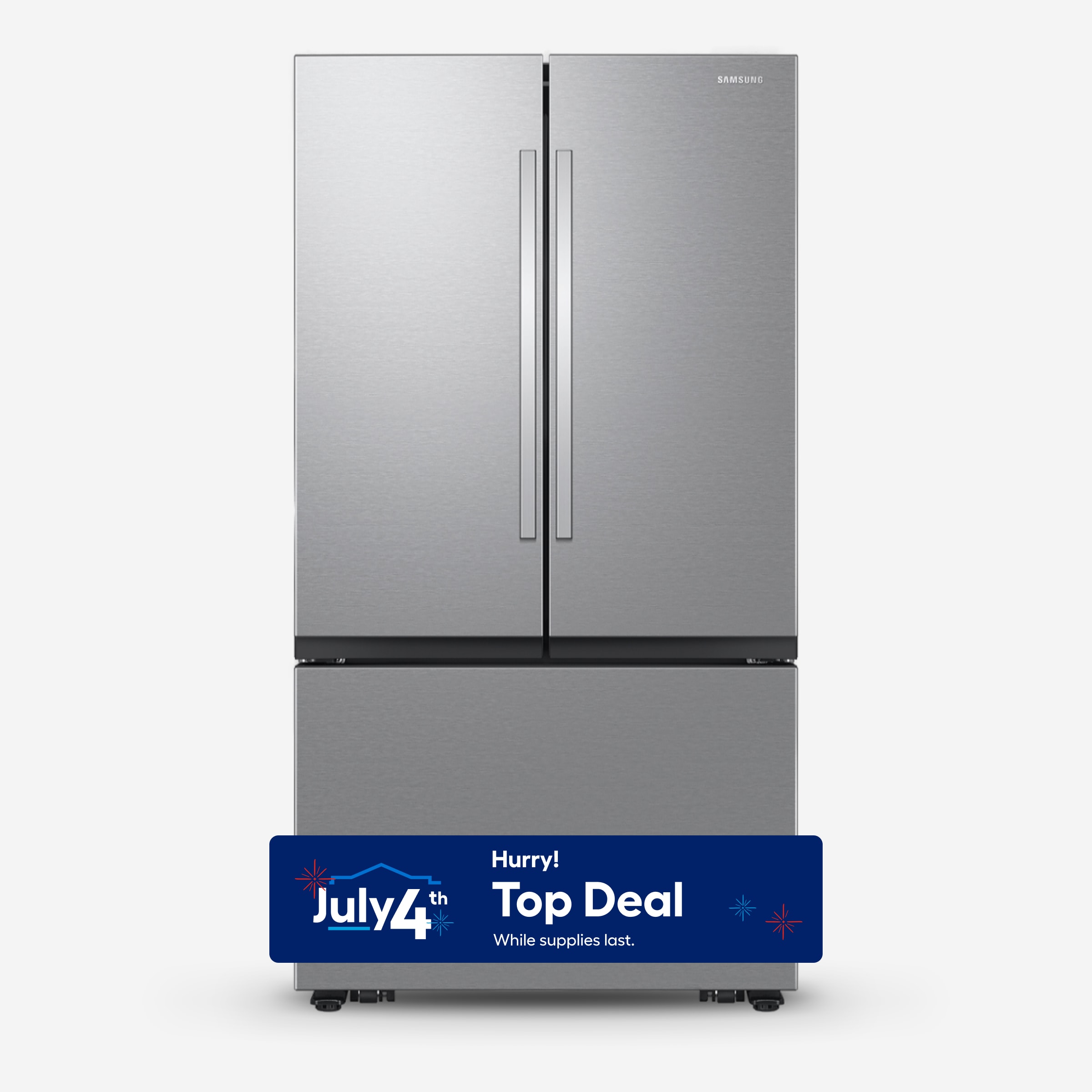 Samsung Standard-Depth Mega Capacity 31.5-cu ft 3 -Door Smart Compatible French Door Refrigerator with Dual Ice Maker with Water Dispenser ( Fingerprint Resistant Stainless Steel ) ENERGY STAR Certified #RF32CG5300SR