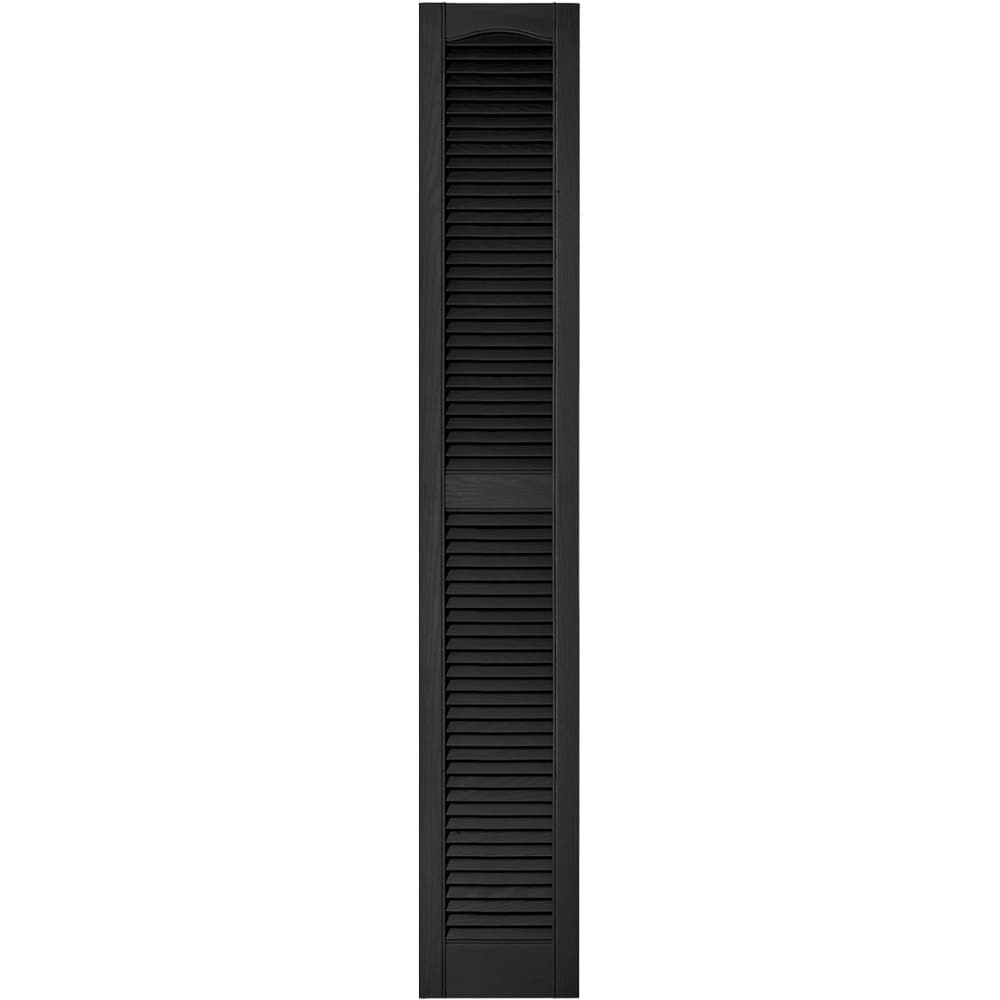 Vantage 12-in W x 71.875-in H Black Louvered Vinyl Exterior Shutters