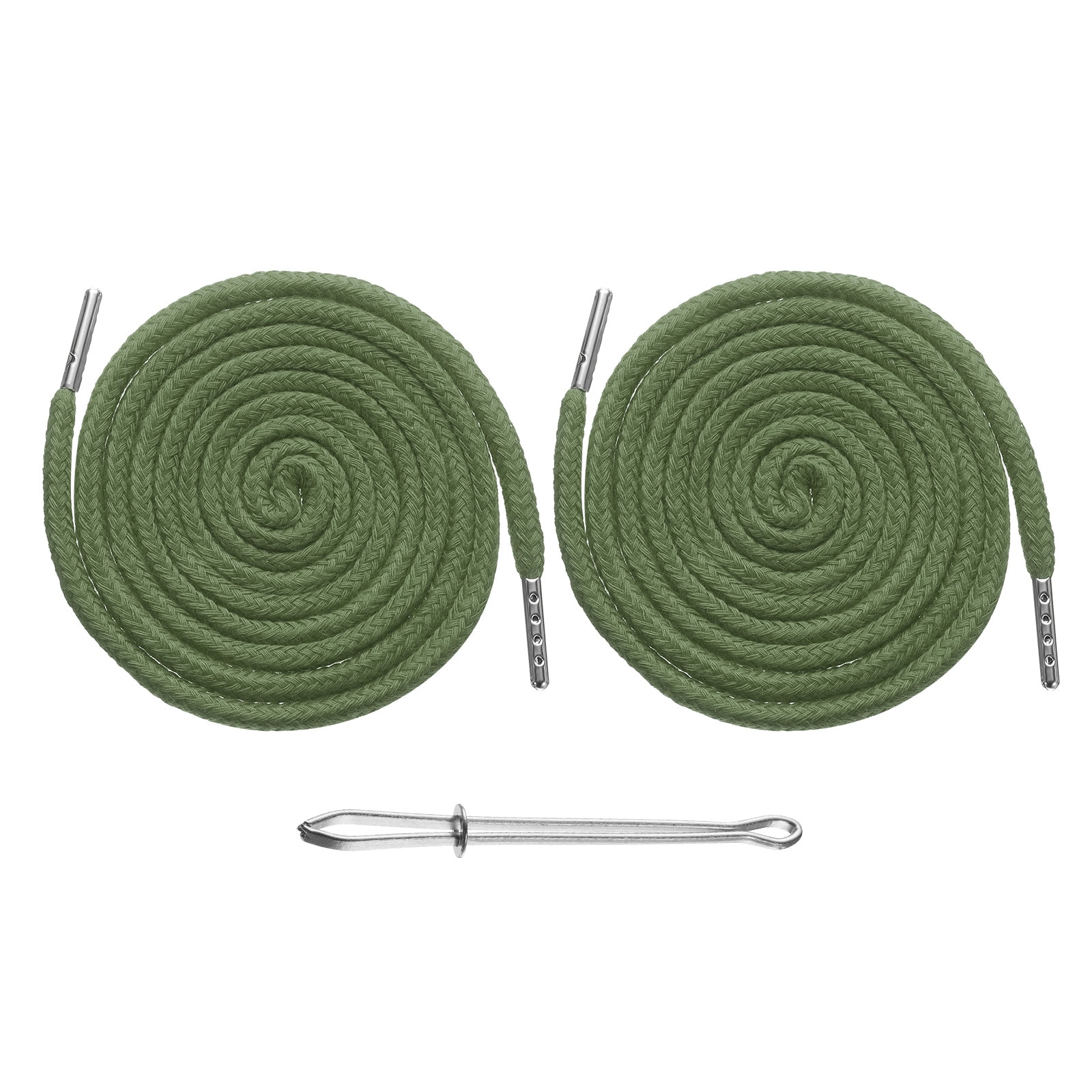 Unique Bargains 2pcs Drawstring Cords 51 Inch Replacement Drawstring Hoodie String Sewing Tool with Easy Threader for Hoodie Sweatpants Jackets Pants Hats Coats Bags Green #S26042400UX3473