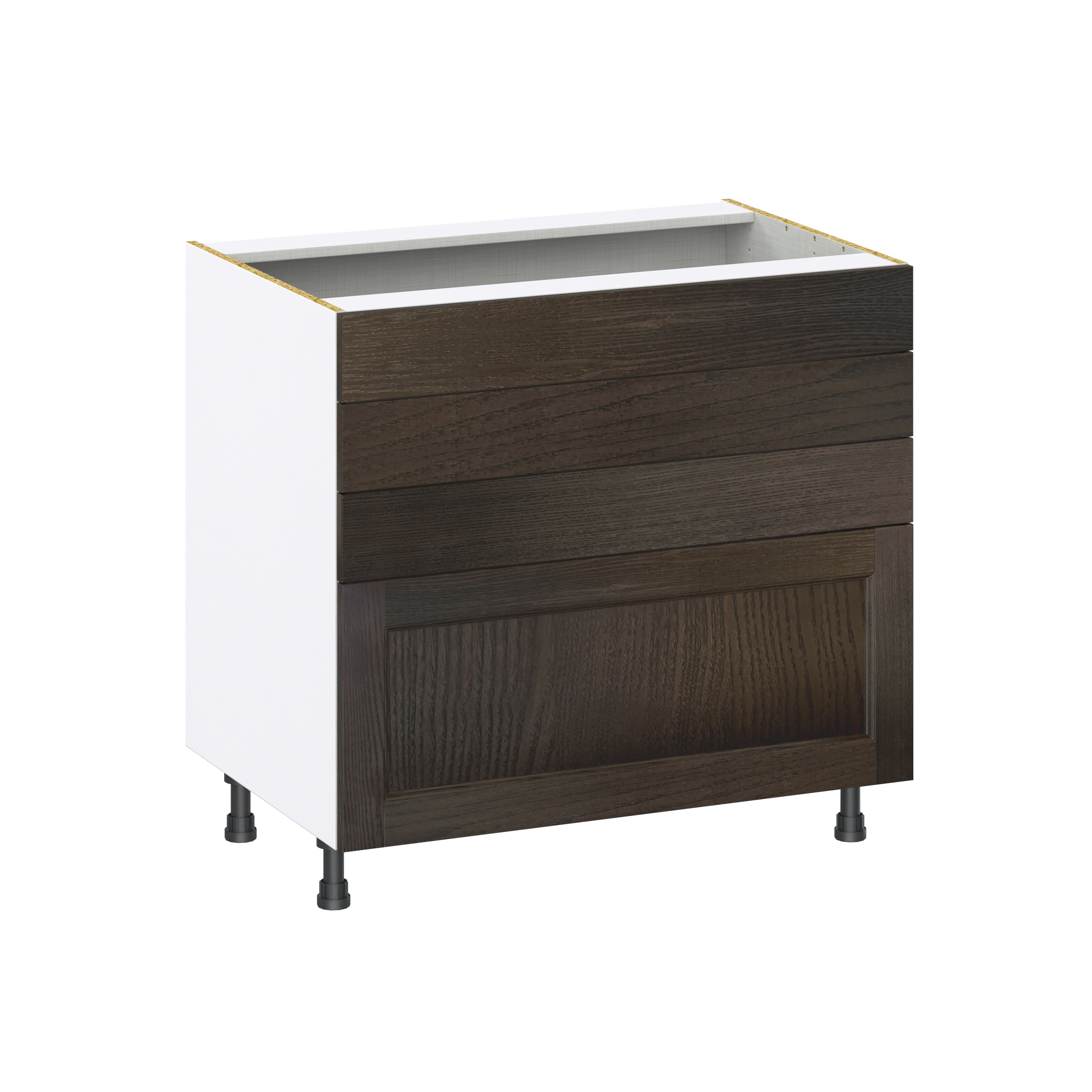 Hugo&Borg DSBCT4D36FF-MO Montclaire 36-in W x 34.5-in H x 24-in D Wood 4 -Drawers Drawer Base Fully assembled Cabinet (Recessed Panel Shaker)