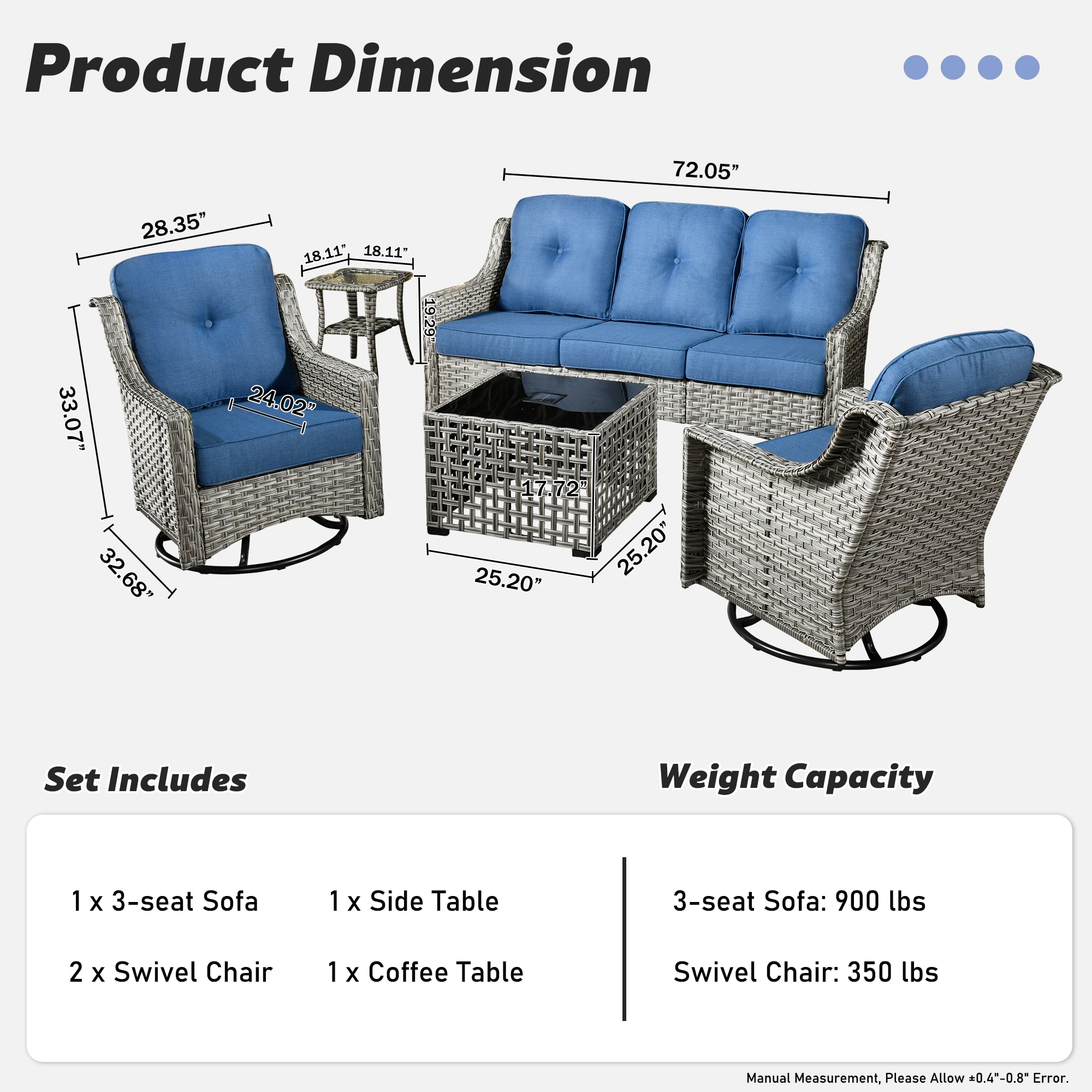 Ovios PD505Y Patio-Conversation-Sets - View #9