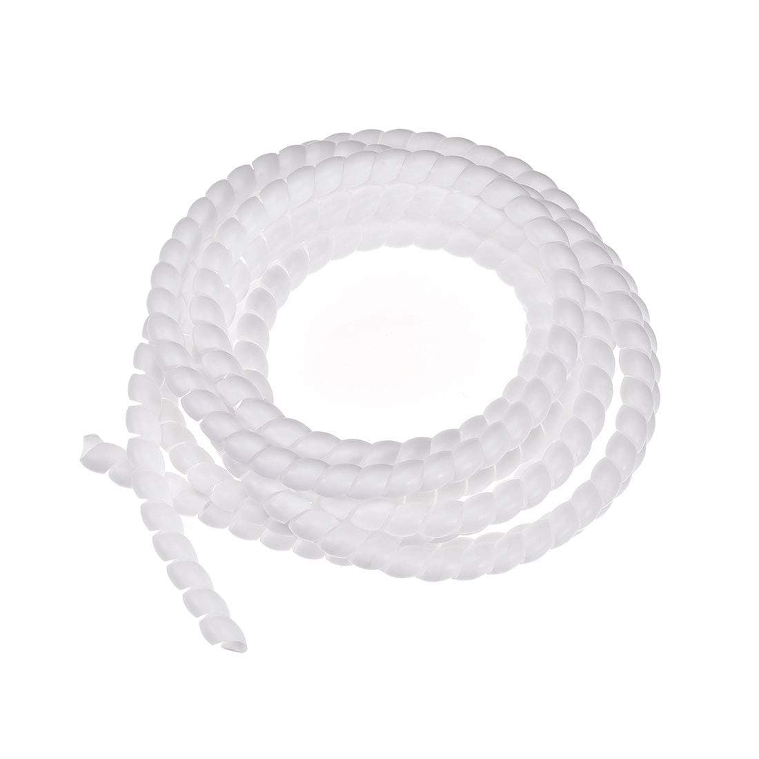 Aoibox  Flexible Spiral Cable Wrap Sleeve 8 mm ID 10 mm OD 3 m PE Wire Management Tubing for TV Computer