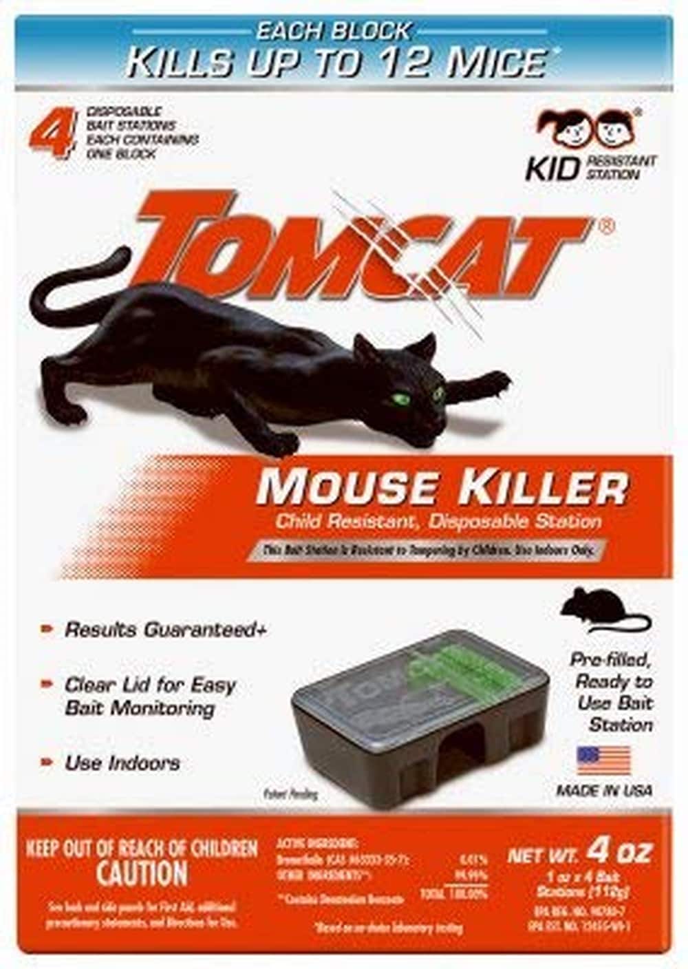 TOMCAT 0371610 Mouse Bait Station Sealed Disposable 4-Pk. - Quantity 12 #0371610-178E