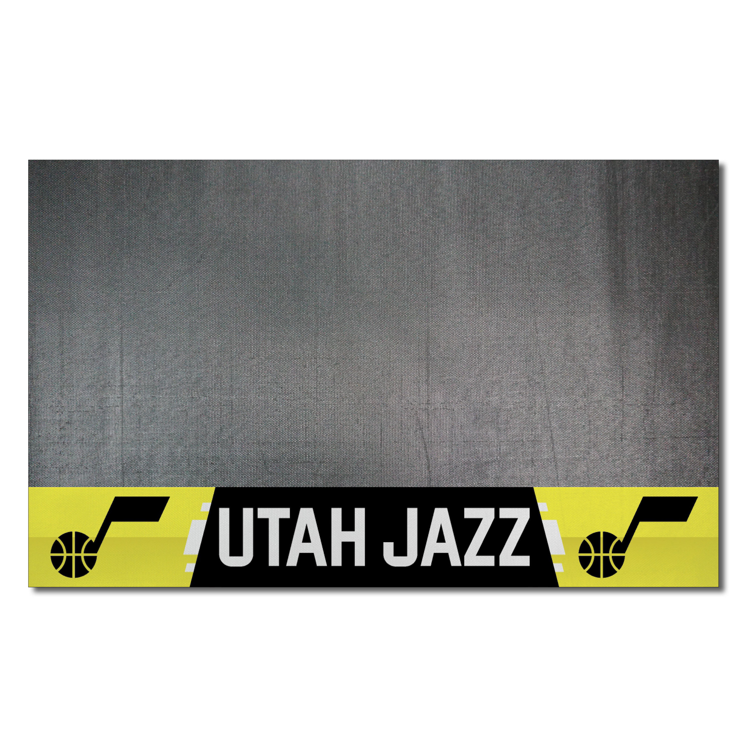 FANMATS 14223 Utah Jazz Grill Mat Black Vinyl Rectangular Grill Mat