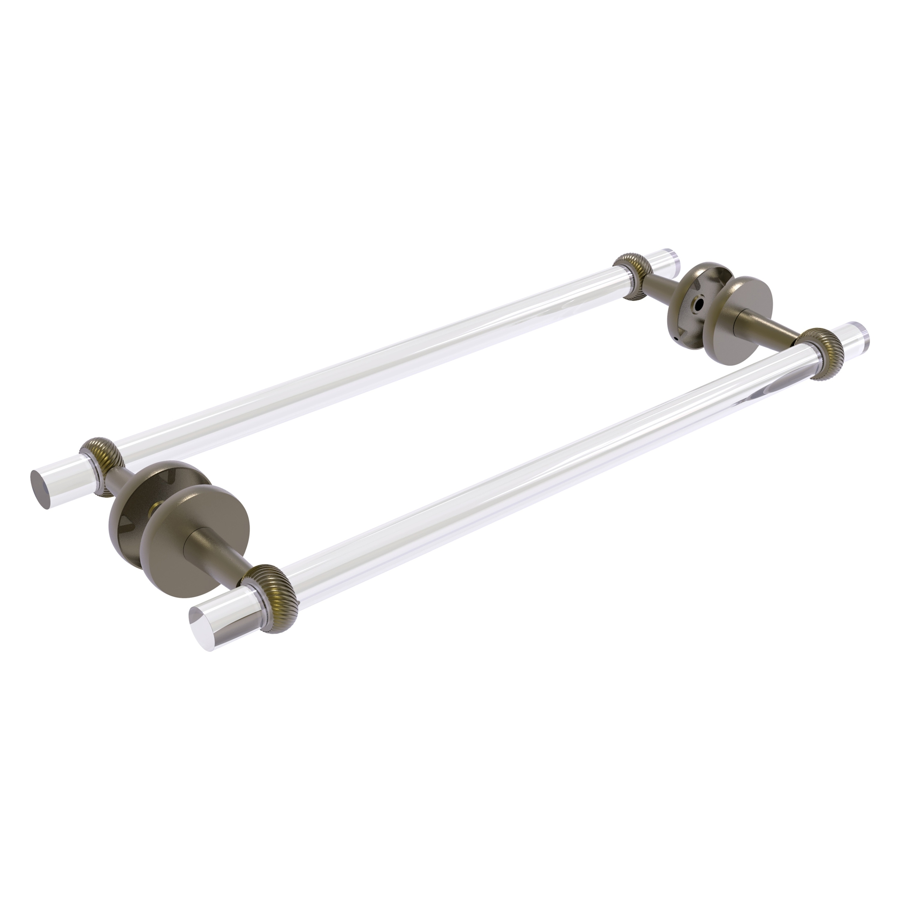 Allied Brass CV-41T-BB-18-ABR Clearview 18-in double Antique Brass Wall mount Double Towel Bar