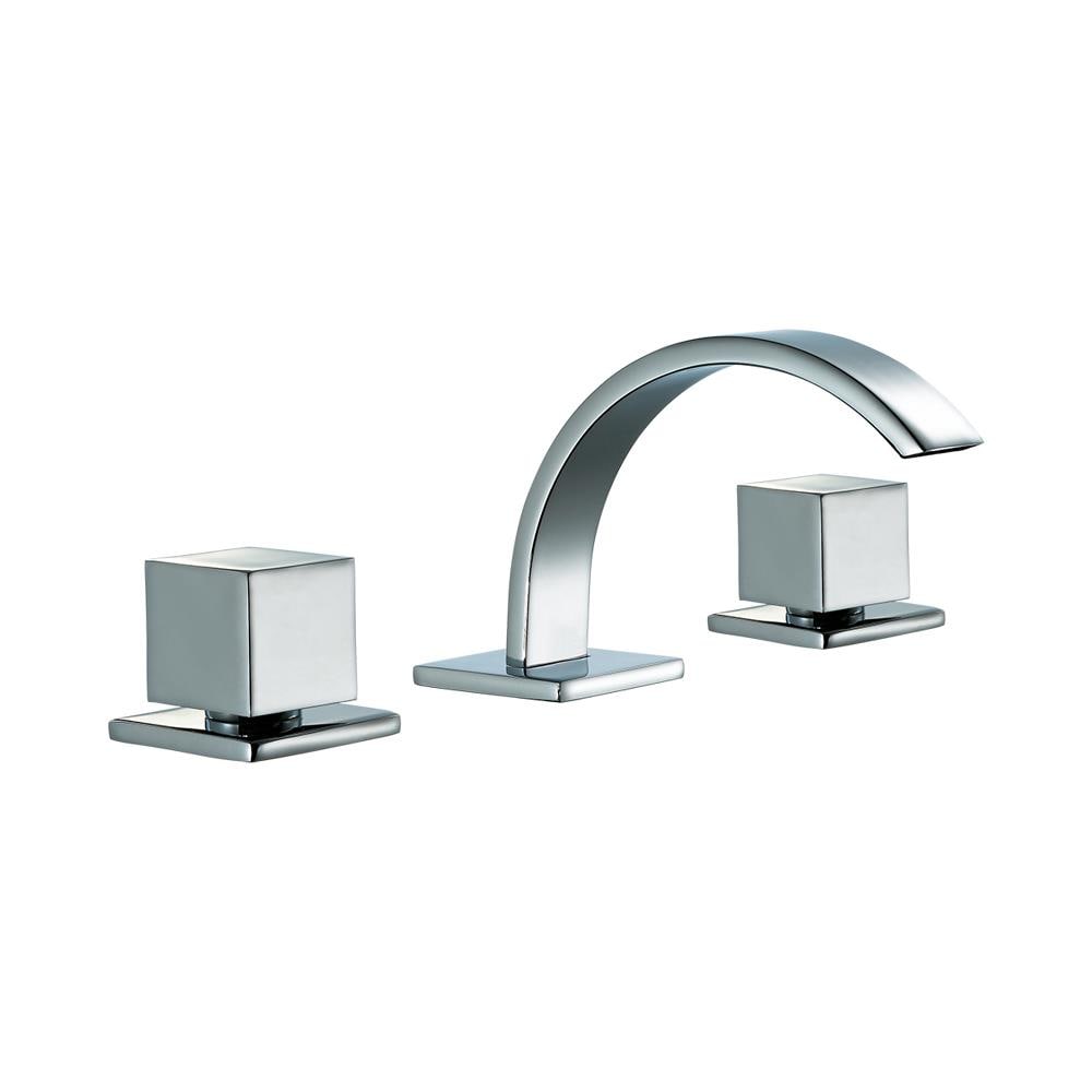 Polished Chrome Modern Widespread Bathroom Faucet with Dual Handles