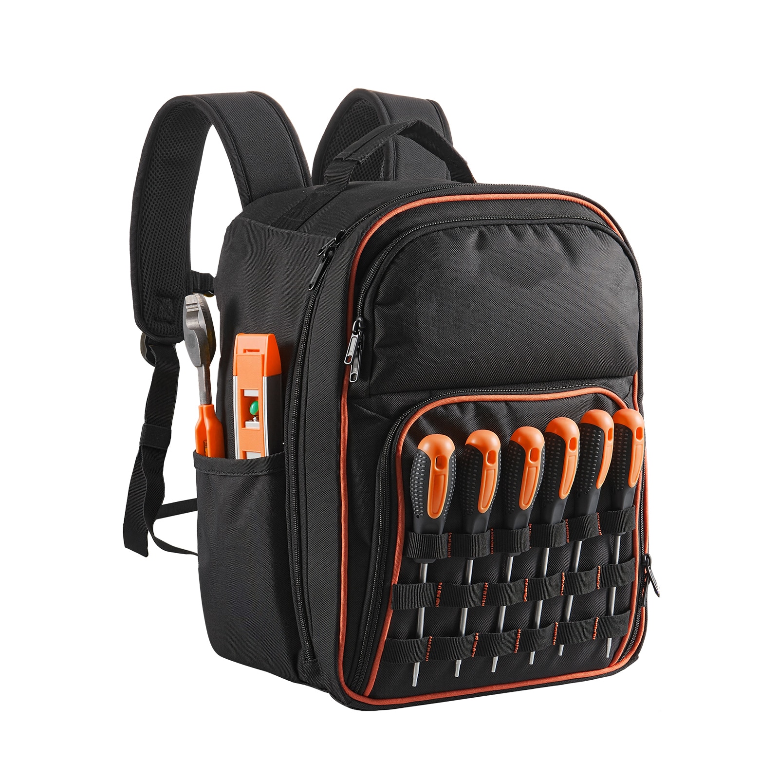 VEVOR Tool Backpack 49 Pockets Heavy-duty Tools Storage Organizer Work Bags with Laptop Compartment and Reinforced Fabric Base Electrician Jobsite Backpack for Electrician Repairman