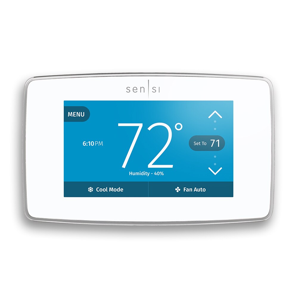 Emerson Sensi White Smart Thermostat With Wi Fi Compatibility At