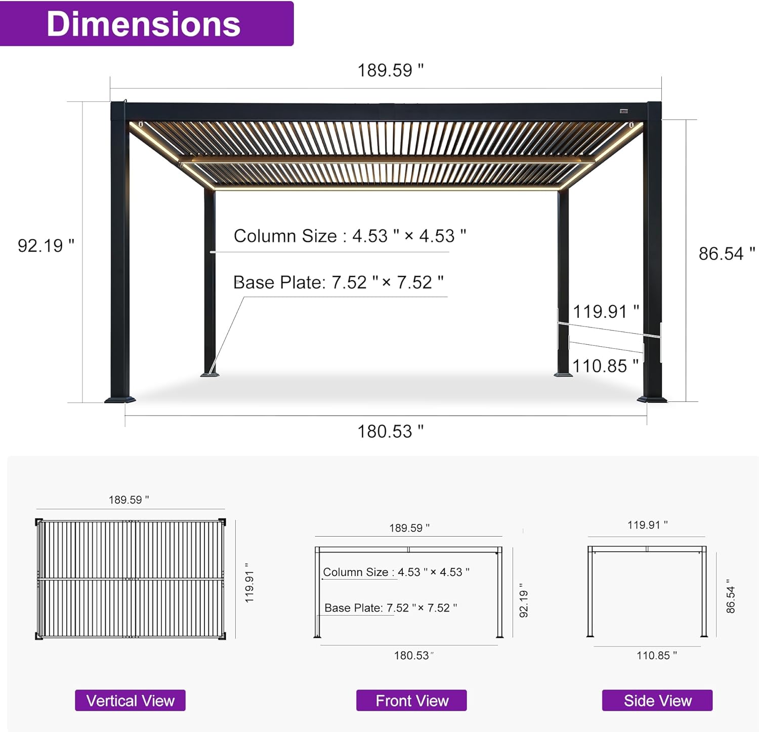 PURPLE LEAF LS04-KSDD-1016 Pergolas-2 - View #3