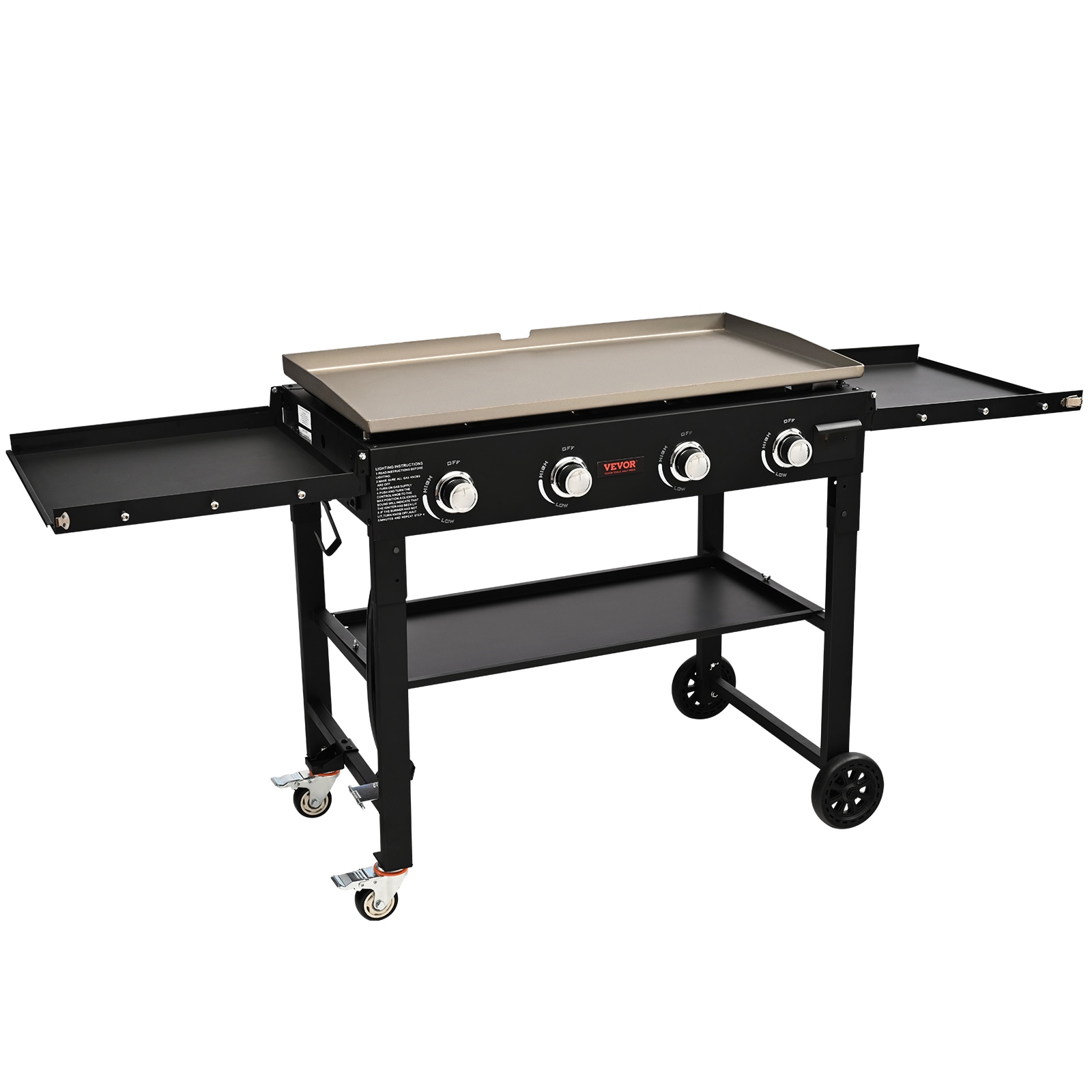 VEVOR HWTCXRQBL2BU9BA38V0 ‎Folding Side Table Black Liquid Propane Gas Grill