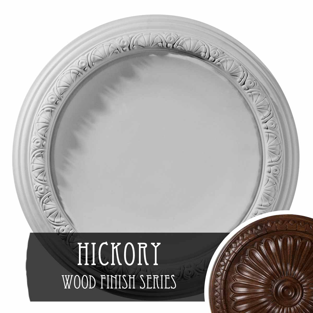 Ekena Millwork CM19CAHIS Carlsbad 19.5-in W x 19.5-in L Hickory Polyurethane Ceiling Medallion