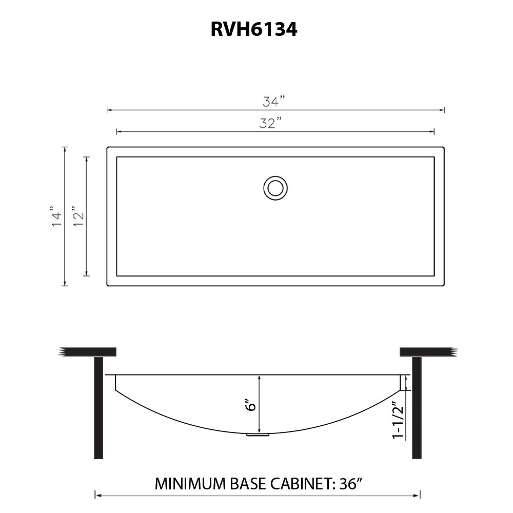 Ruvati RVH6134BL Bath-Sink - View #7