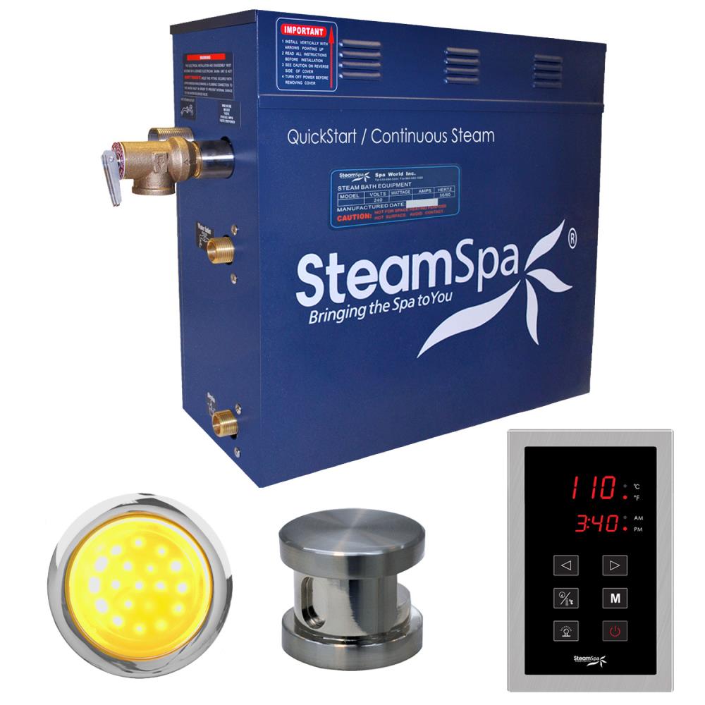 SteamSpa INT900BN Indulgence 9 Kw Quickstart Acu-steam Bath Generator Package In Brushed Nickel