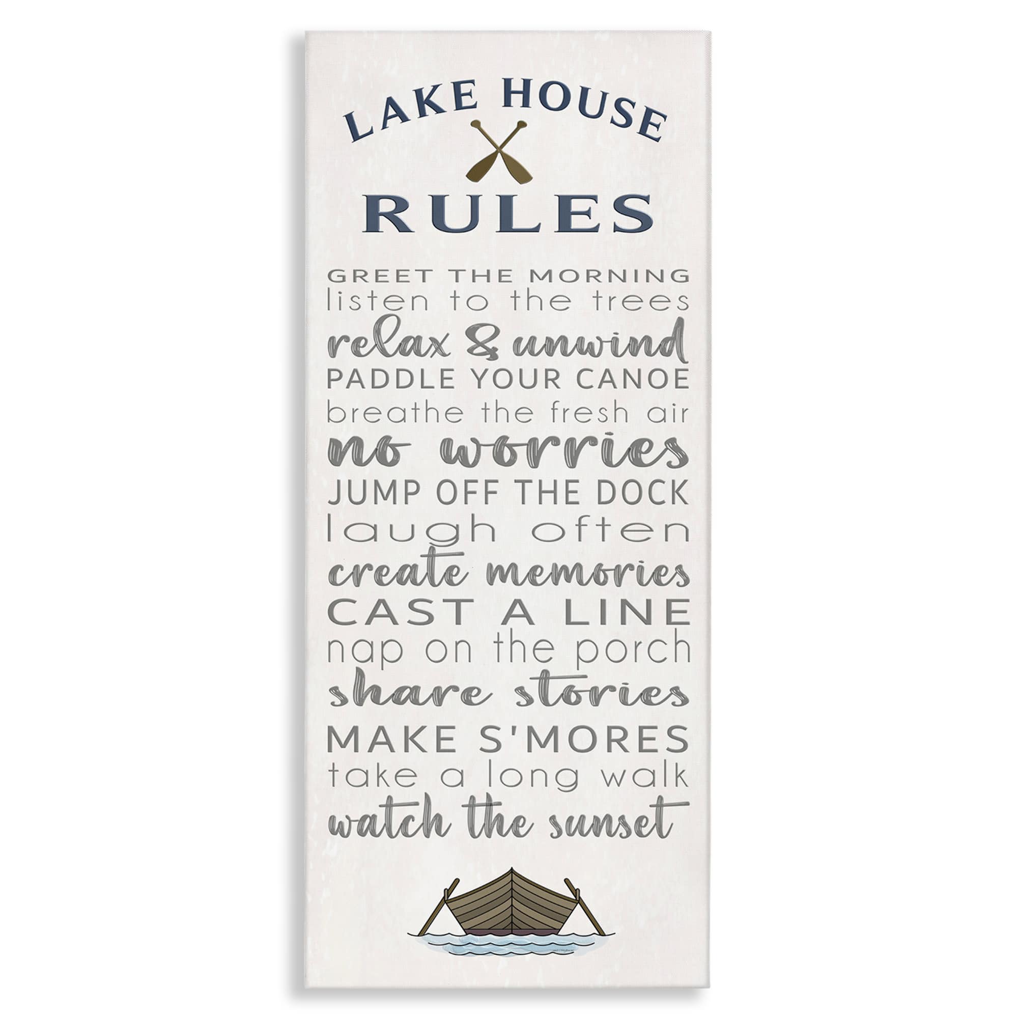 Stupell Industries BT-583-CN-13X30 Fun Lake House Rules Canvas design by Seven Trees Design