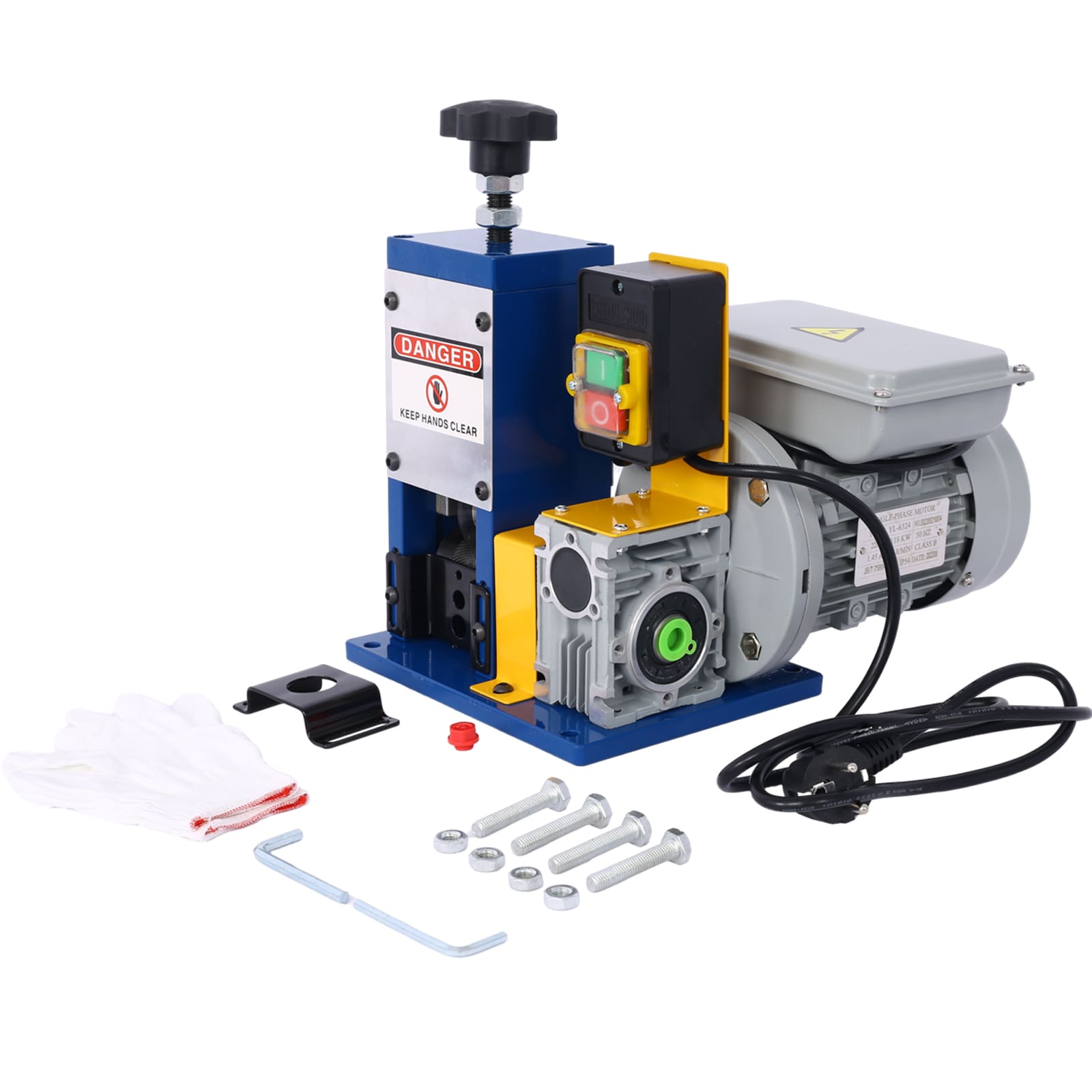 Tinyhomie Automatic Wire Stripping Machine for 0.06in -1in Copper Wires Motorized Wire Stripper Tool for 7/0-15 AWG Scrap Electrical Wire Recycling Electrical Tool for DIY Cable Copper Wire Stripping