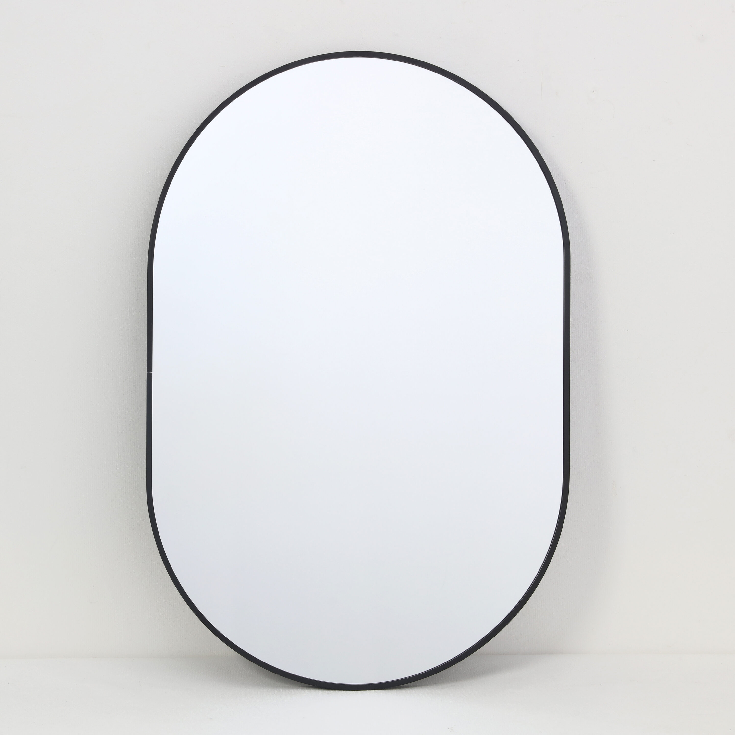 Origin 21 L1-MH-1899 24-in W x 36.0-in H Oval Black Framed Wall Mirror