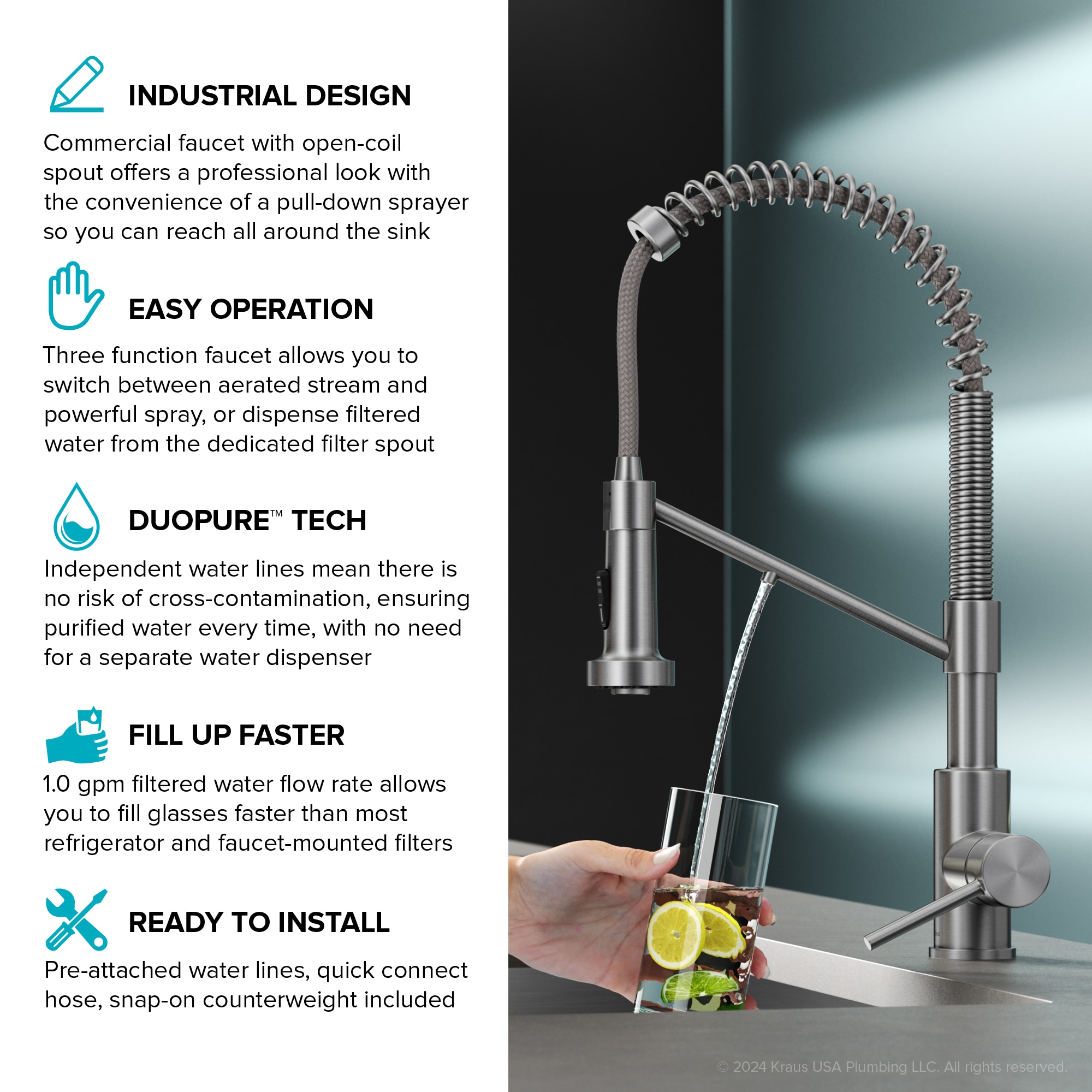 Kraus KFF-1610BBMB Kitchen-Faucets - View #5