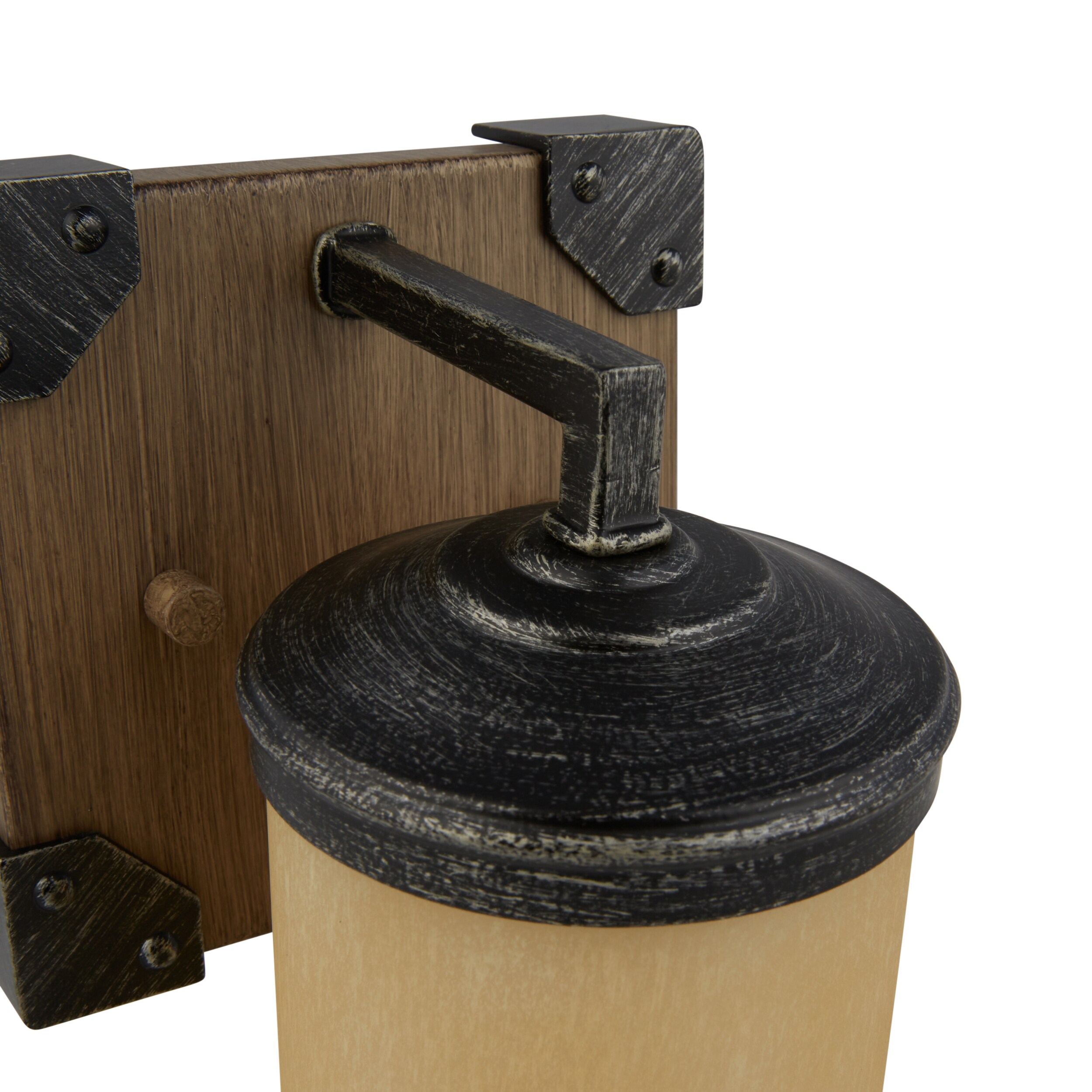 Stardust Brown Cylinder Vanity Light with Creme Parchment Shade