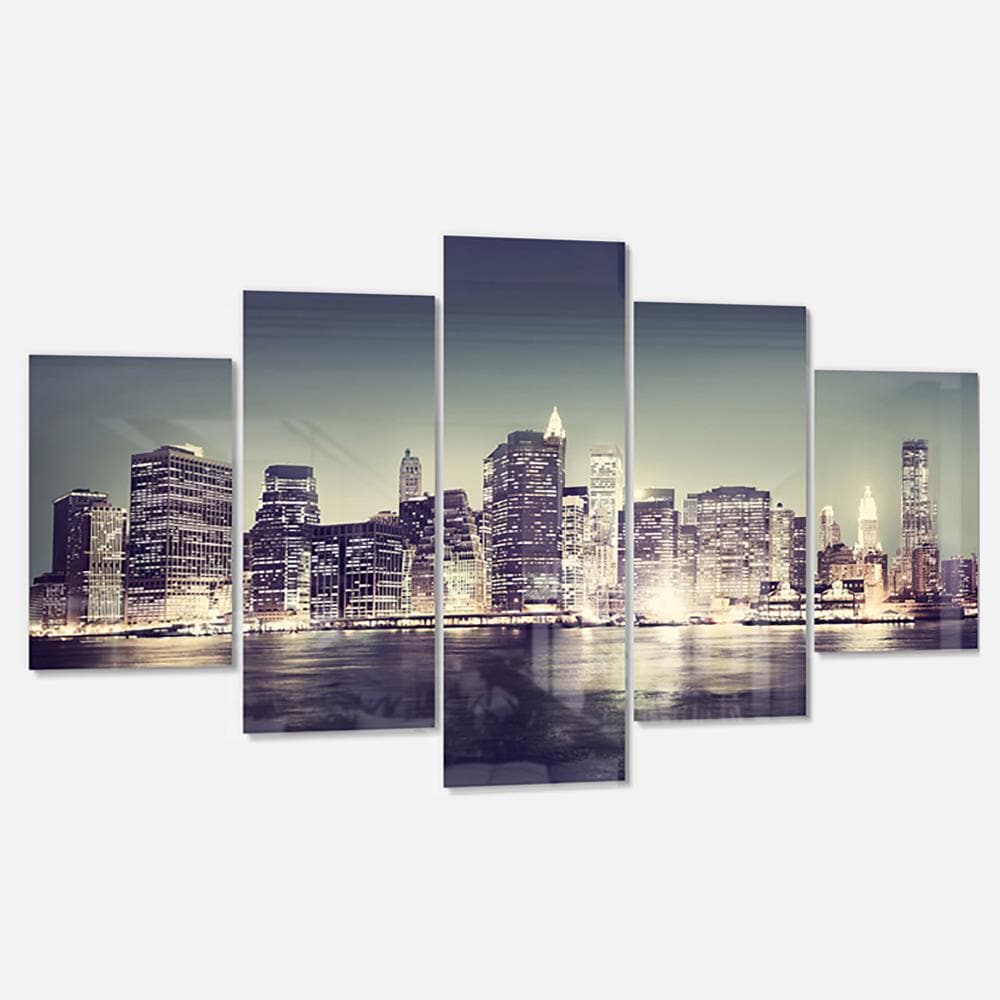 Designart 32-in H x 60-in W Cityscape Metal Print at Lowes.com