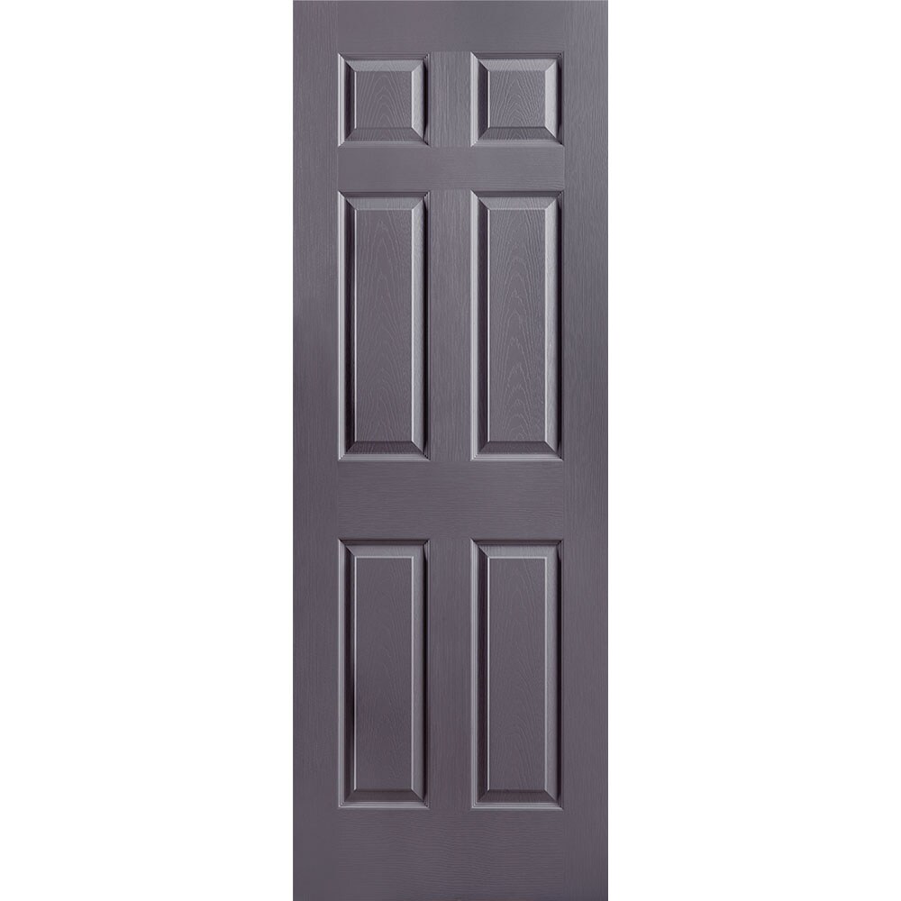 Masonite 1316647 Traditional 28-in x 80-in Slate 6-panel Textured Hollow core Prefinished Molded composite Slab Door