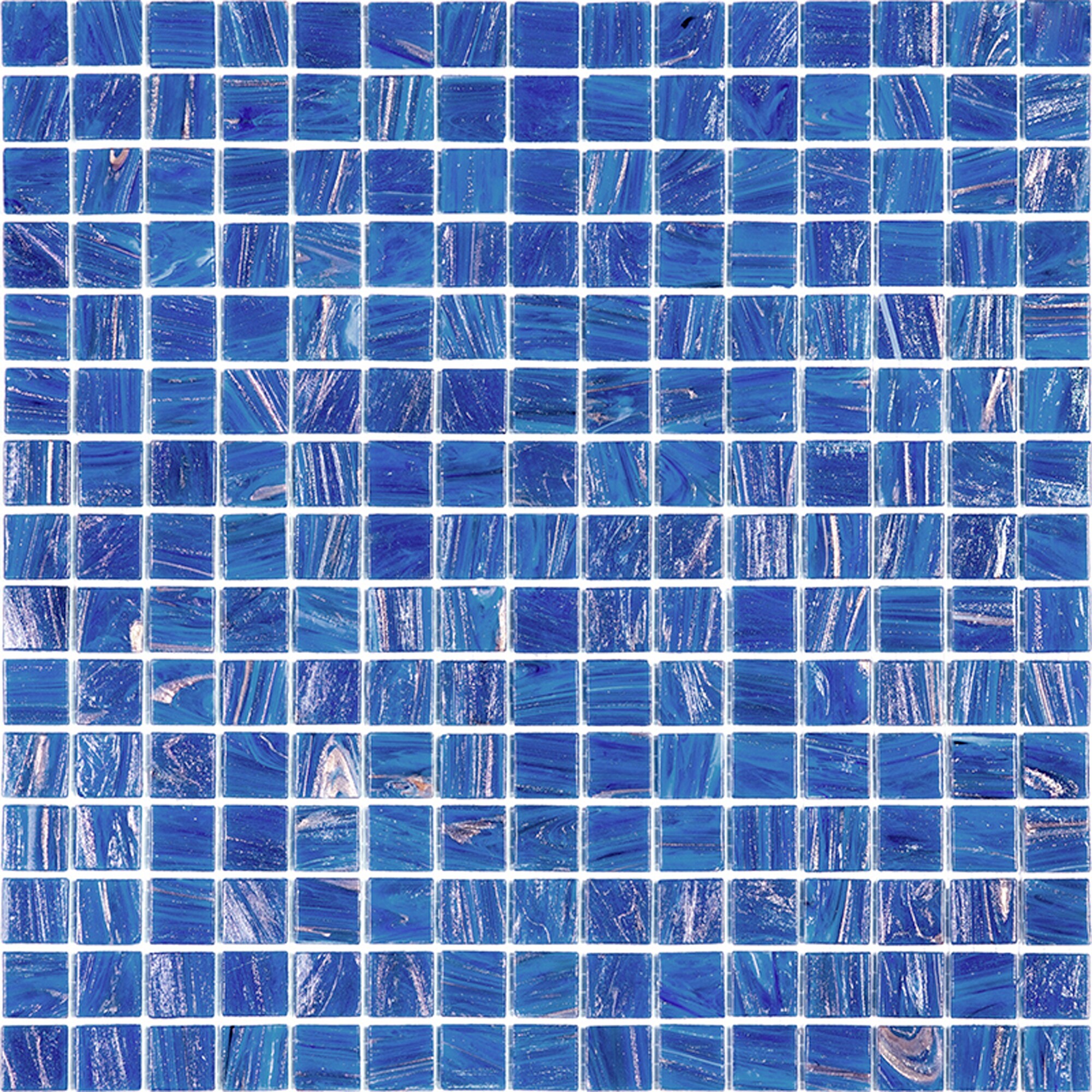 Apollo Tile APLST88BL537A Celestial Azure Blue 12-in x 12-in Glossy Glass Mosaic Floor and Wall Tile ( 20-sq ft Carton )